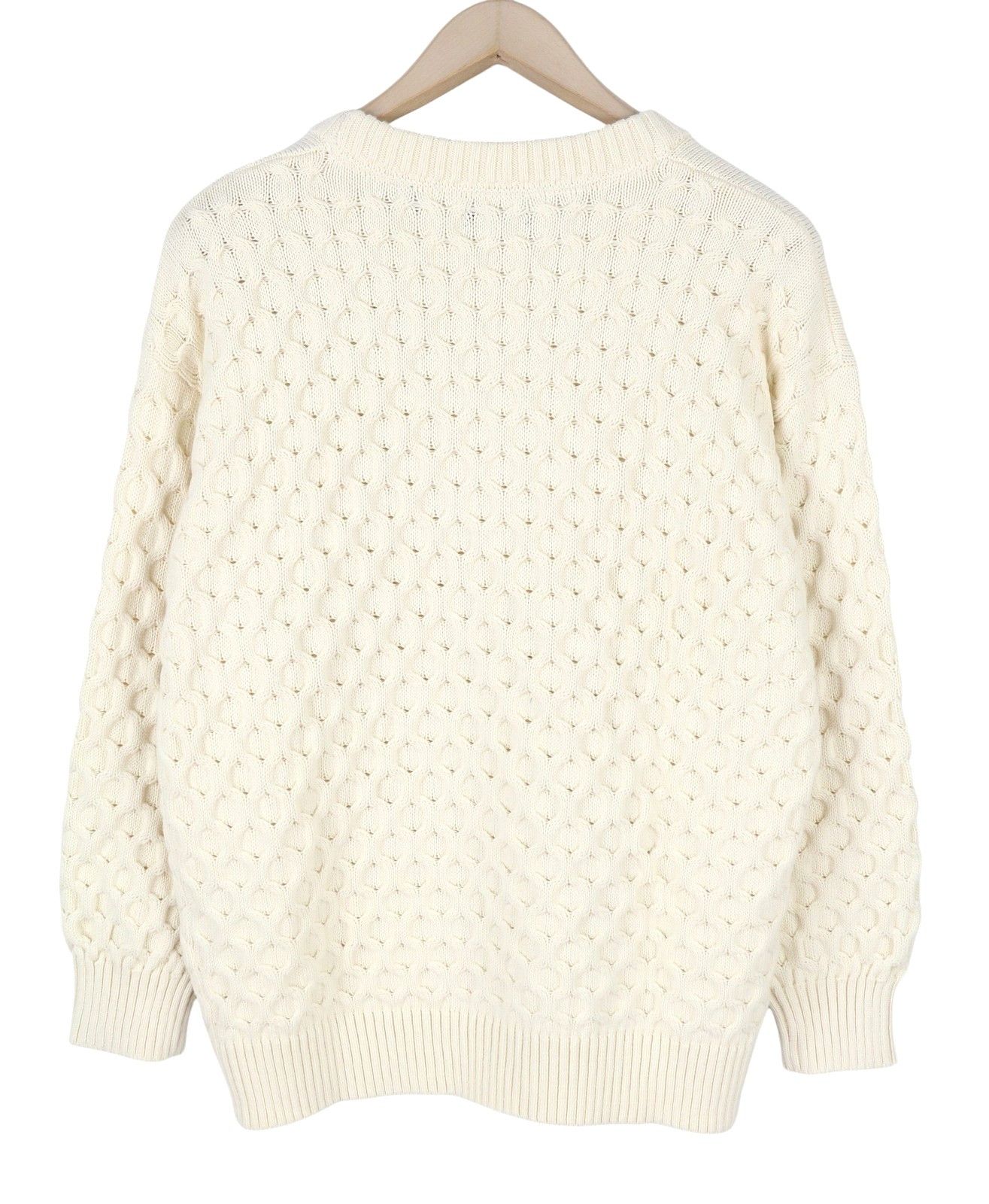 Gant CABLE C-NECK L Cream Wool Blend Jumper 87225 Size L / US 10 / IT 46 - 4 Thumbnail