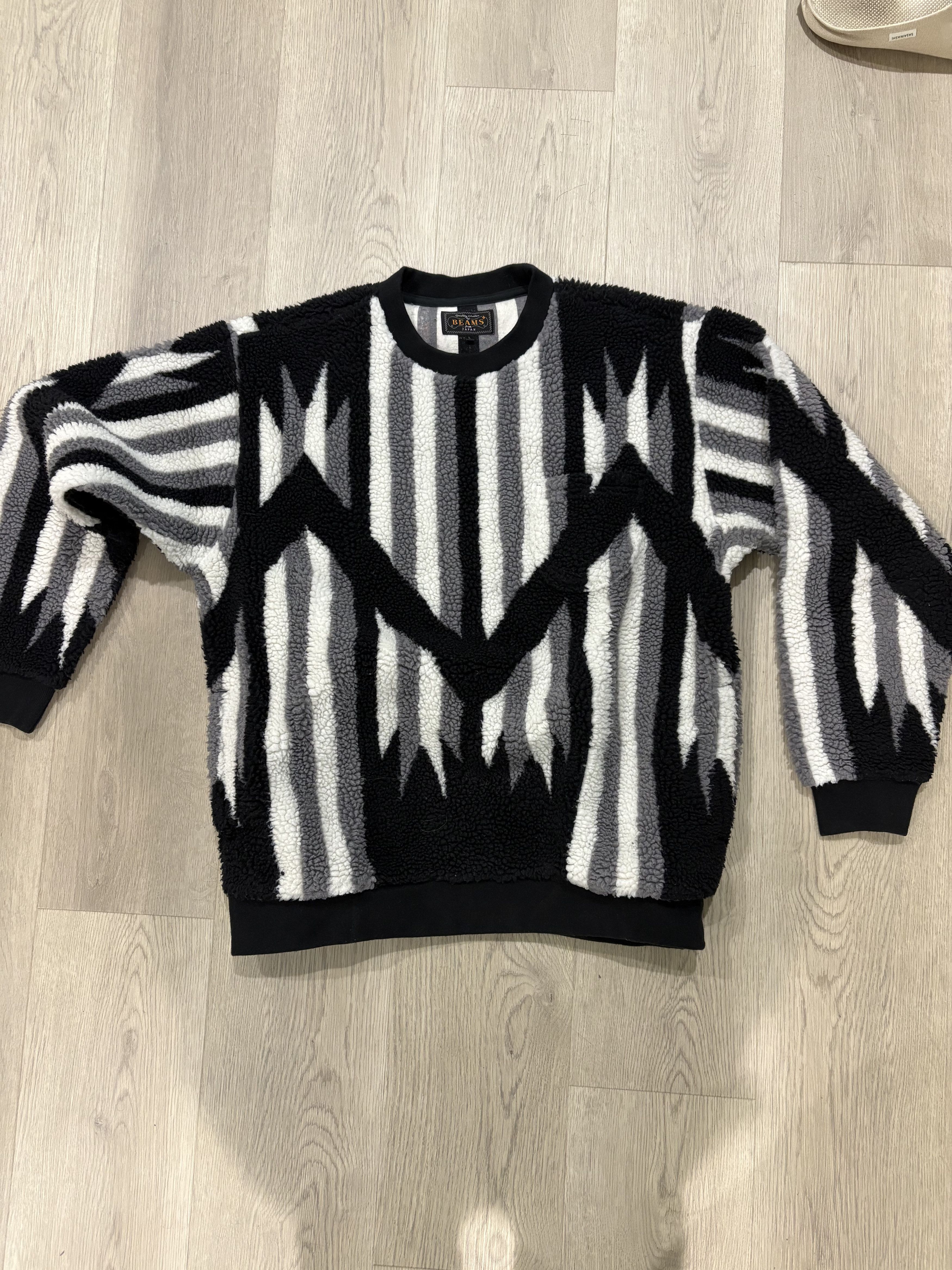 Beams Japan Striped Sweater w/Pockets Size US L / EU 52-54 / 3 - 1 Thumbnail
