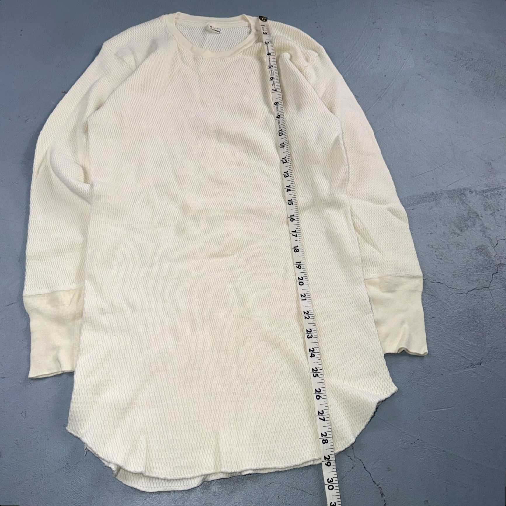 Jockey Jockey VTG 1960s Shirt Ivory Waffle Knit Thermal Long Sleeve XL Cotton 100% Casual Mens/Vintage Shirt Size US XL / EU 56 / 4 - 5 Thumbnail
