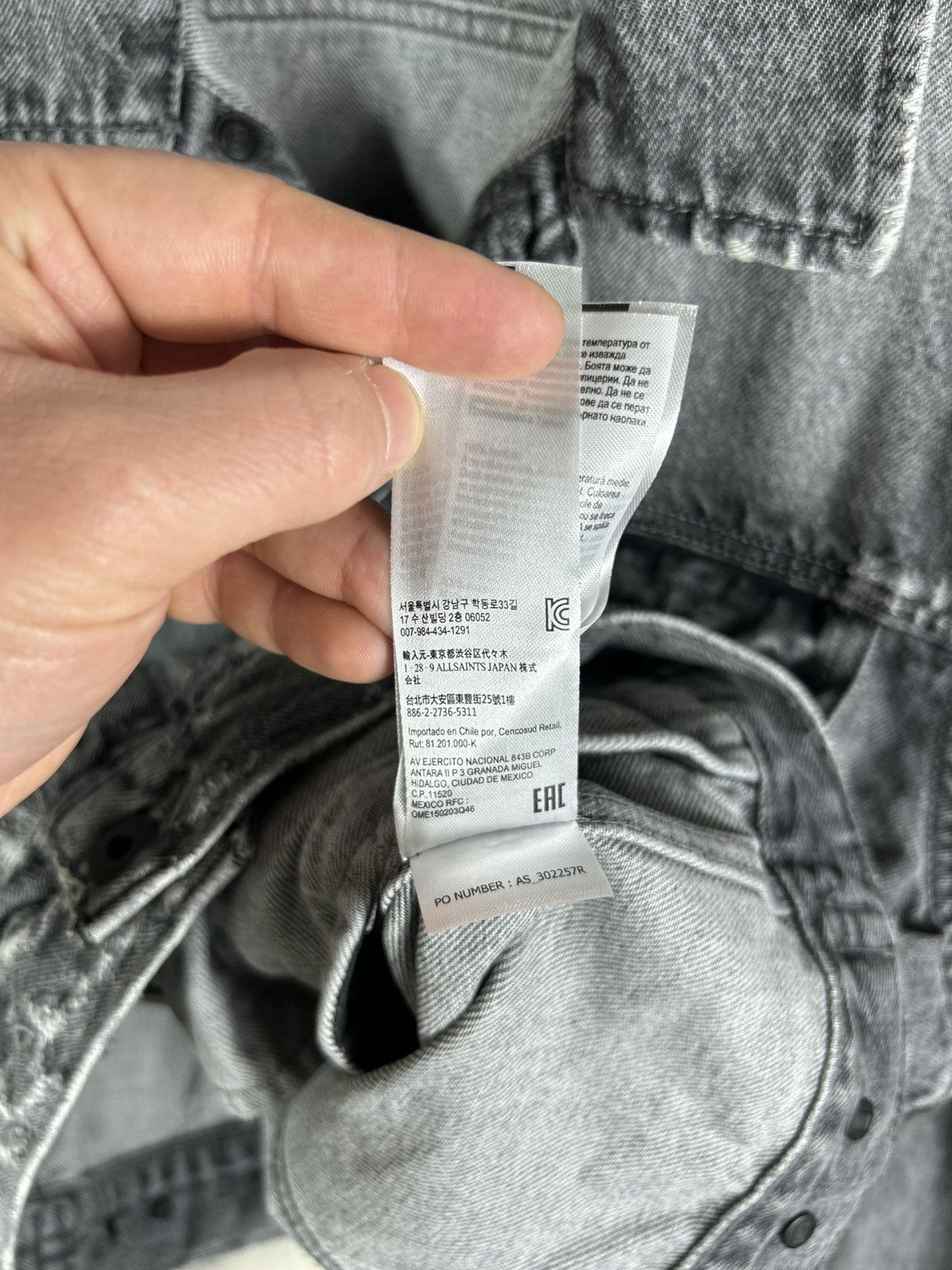 Allsaints Allsaints Bilton Denim Distressed Jacket Size XL Dark Gray Size US XL / EU 56 / 4 - 13 Thumbnail