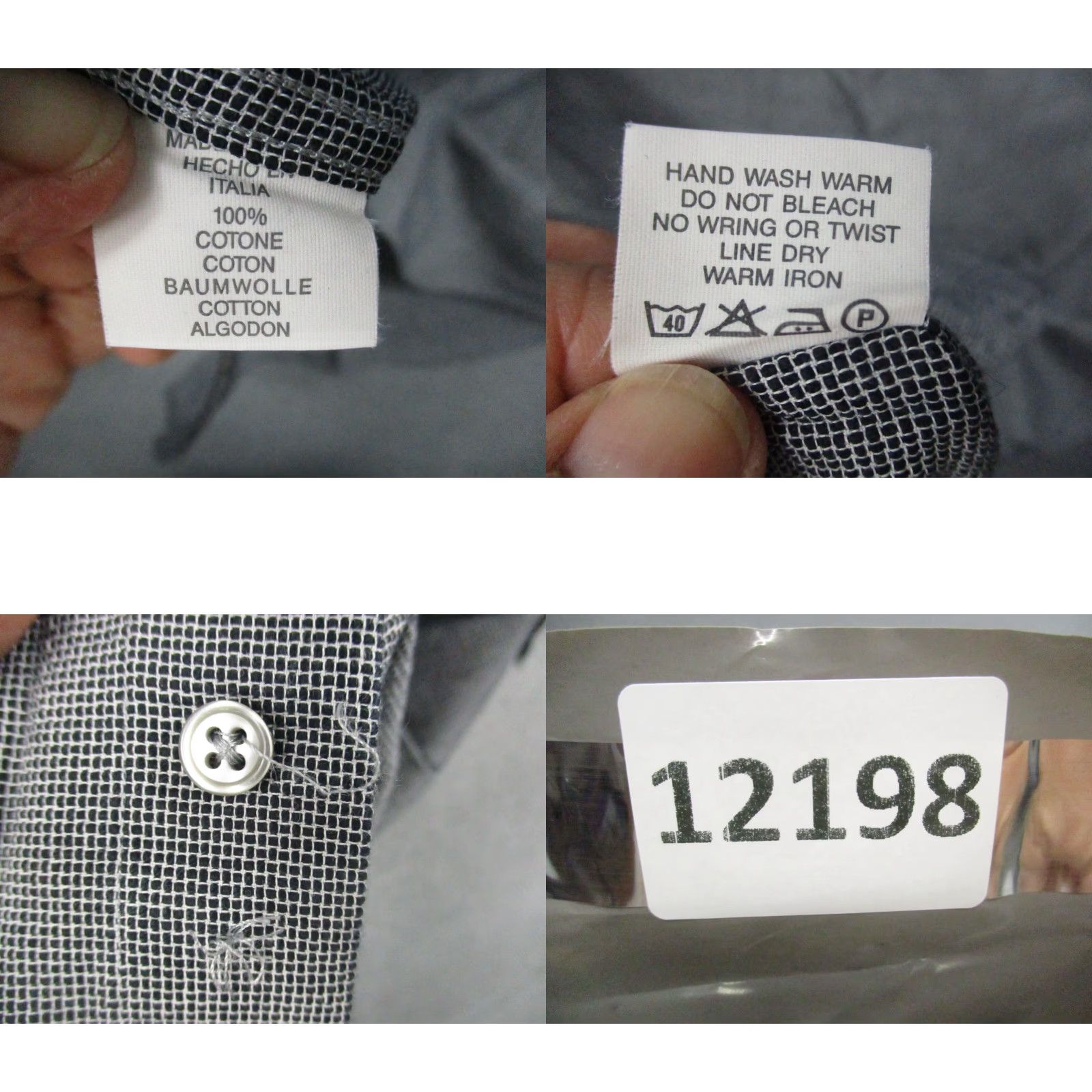 Vintage Xacus Trends Dress Shirt 16 41 Black Plaid Long Sleeve Italy Shirt Mens Regular Checkered Dress Shirt Size 42R - 9 Thumbnail