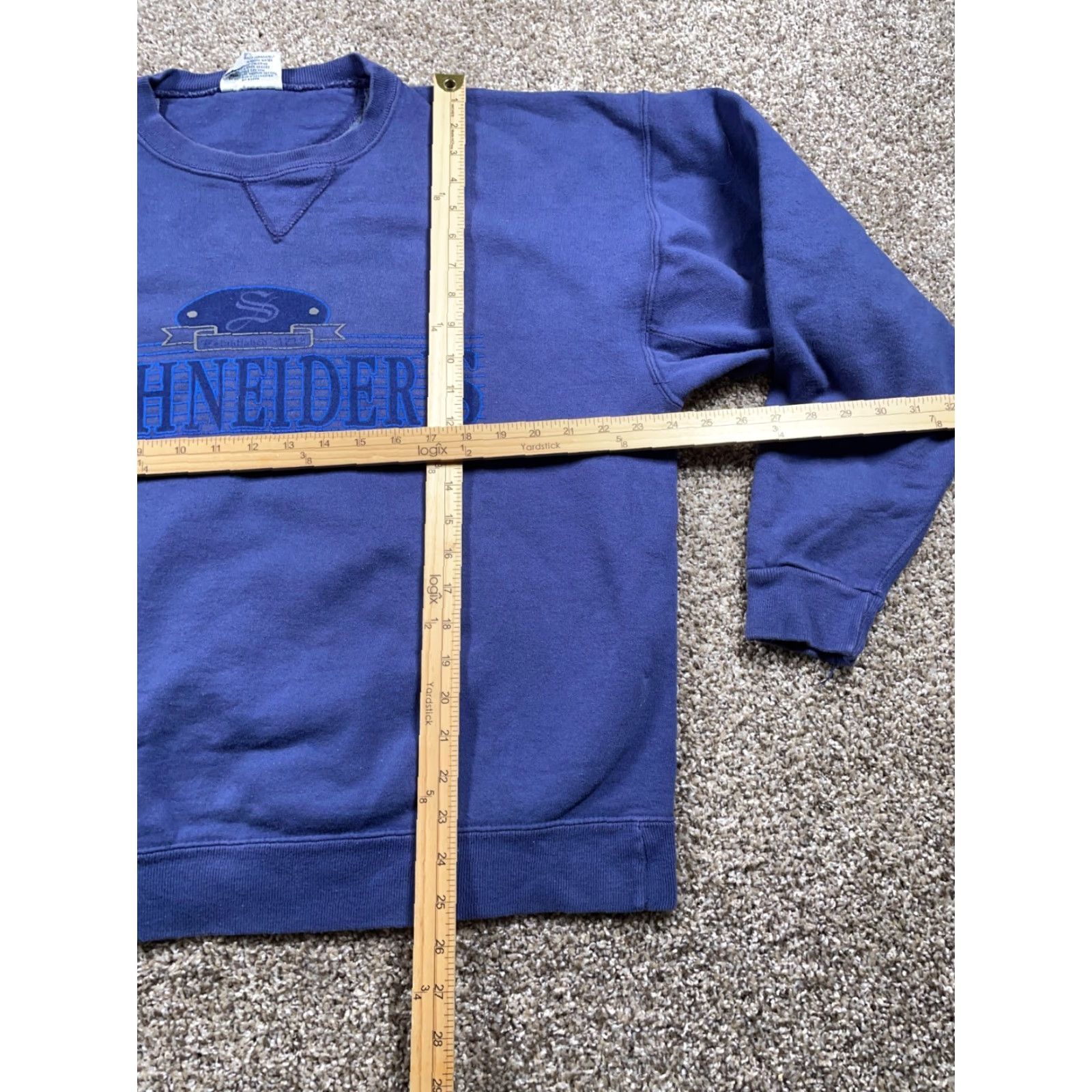 Vintage Vintage VTG Schneider Biergarten Beer Garden Sweatshirt Adult Large Blue 90s German Size US L / EU 52-54 / 3 - 5 Thumbnail