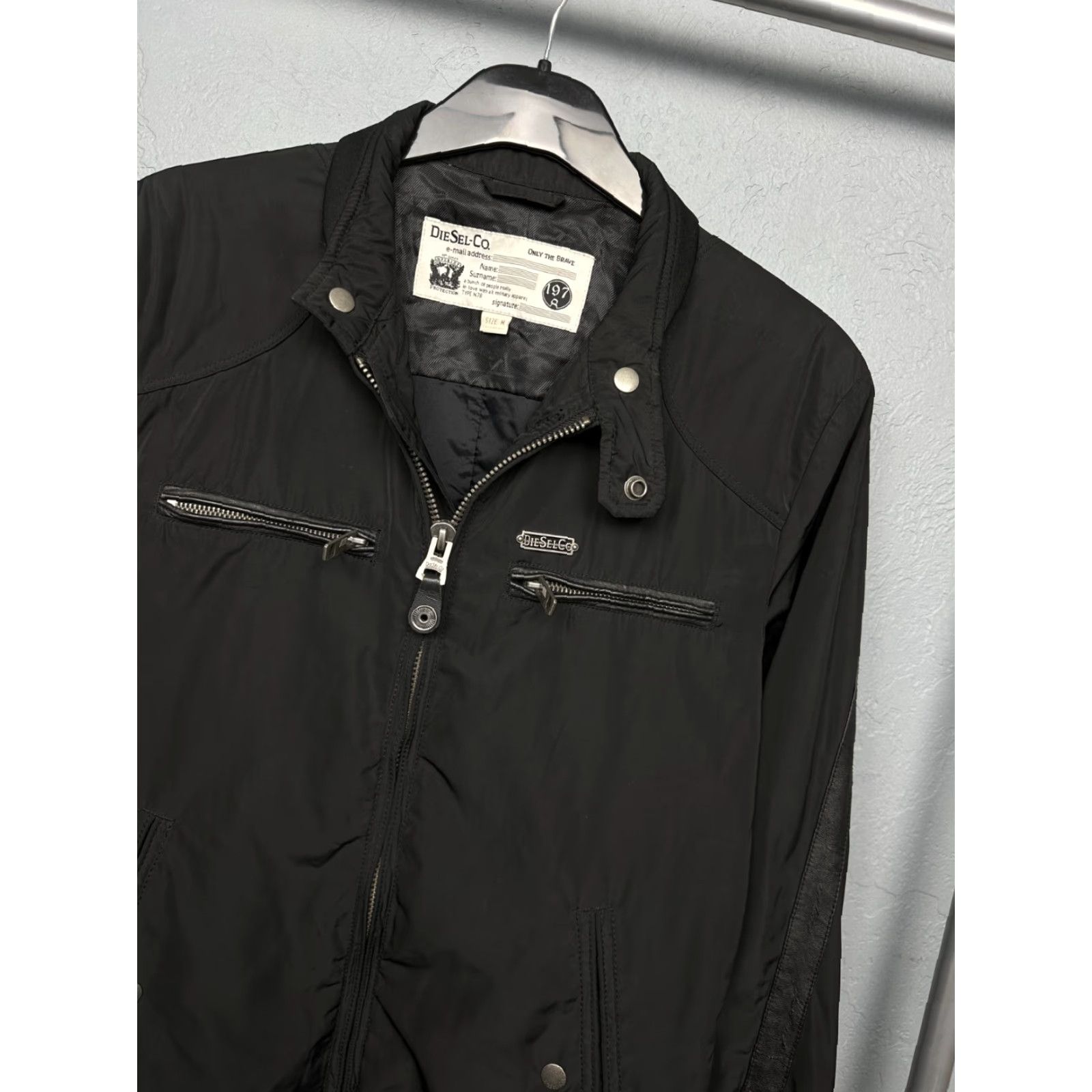 Diesel Diesel Jacket Mens M Black Logo Zip Solid Pattern Shirt Jacket Mens Size US M / EU 48-50 / 2 - 2 Thumbnail