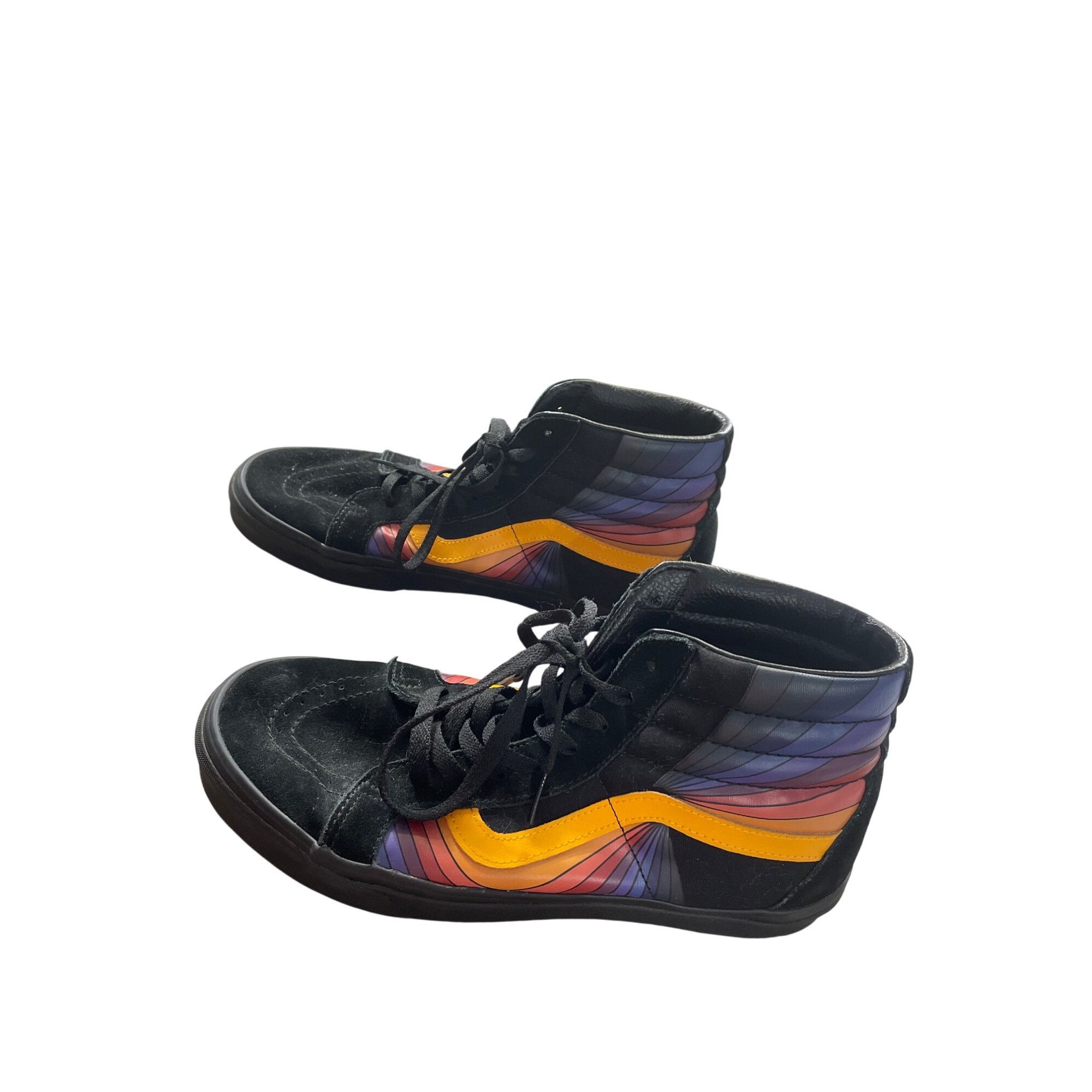 Vans Vans Mens Black Suede Rainbow High Top Skater Sneakers Size Size US 11.5 / EU 44-45 - 3 Thumbnail