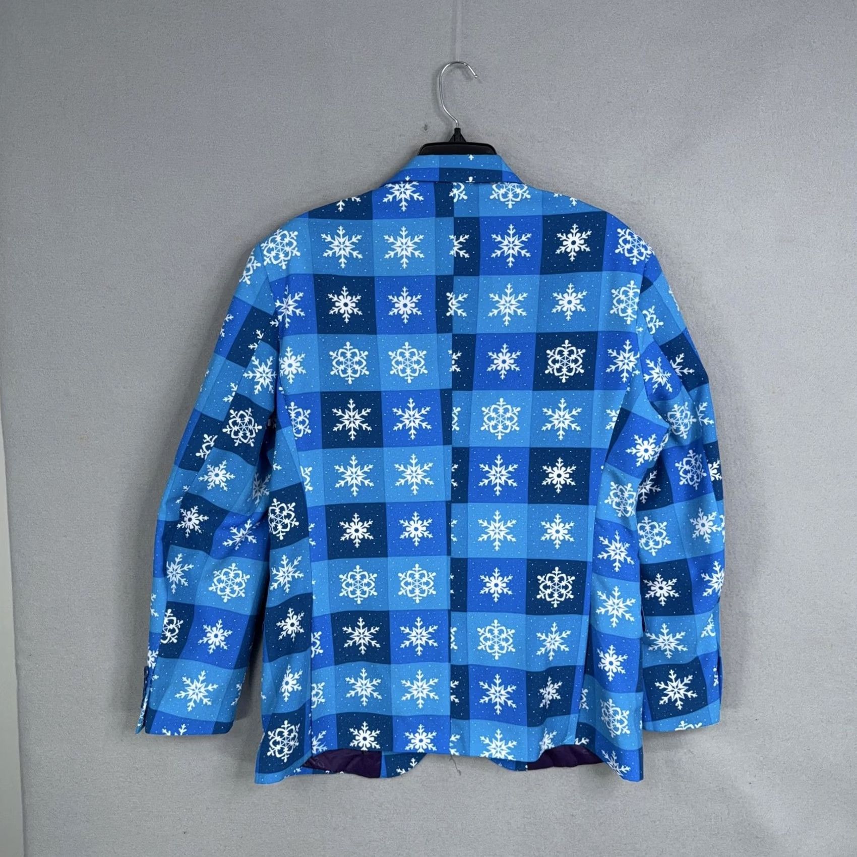 Vintage OppoSuits Suit 3 Piece Mens 44 Blue Snowflake Christmas Holiday Party Funny Shirt? Size 44R - 6 Thumbnail