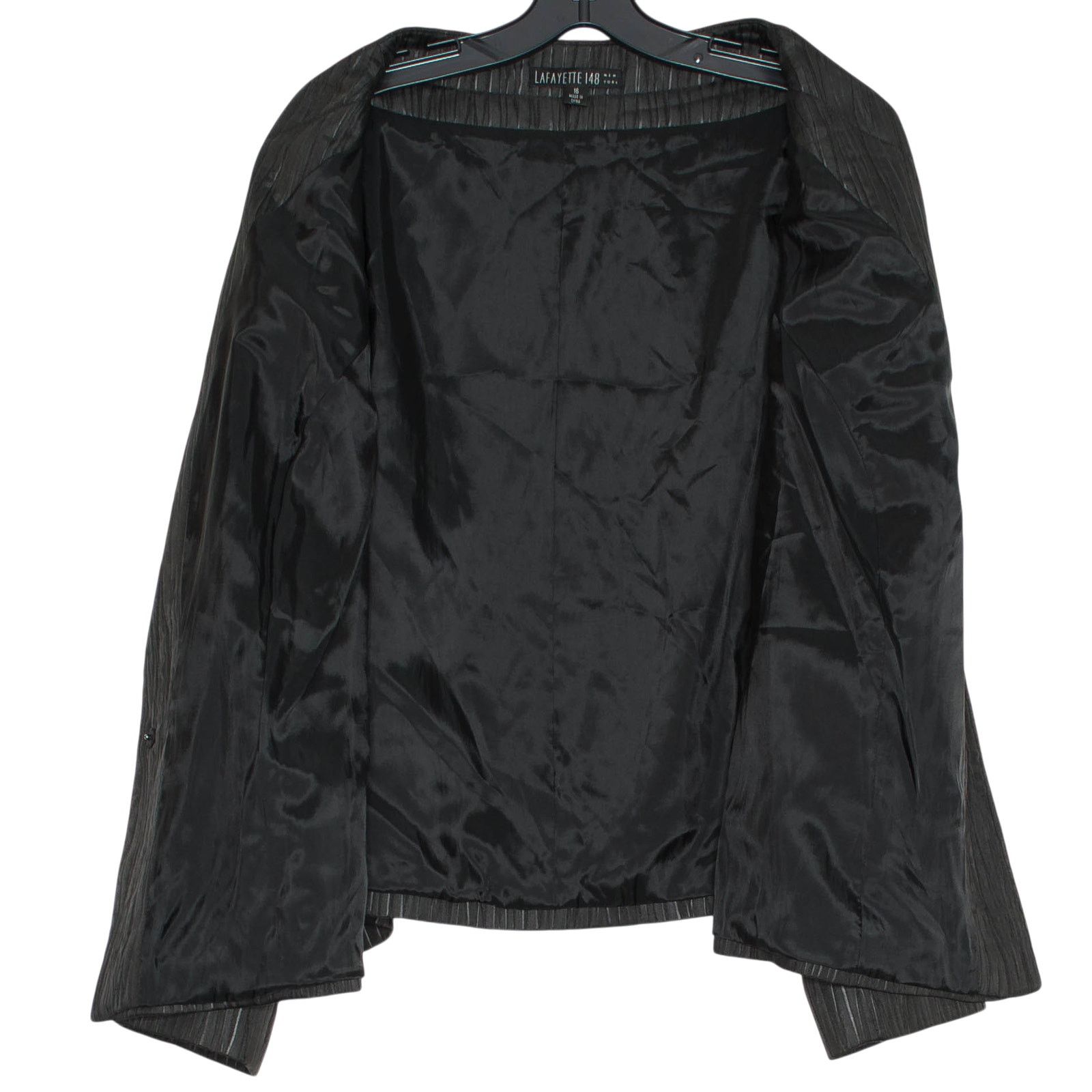 Lafayette 148 Lafayette 148 Jacket Black Crinkle 16 Button Up Minimalist Size XXL / US 16-18 / IT 52-54 - 3 Thumbnail