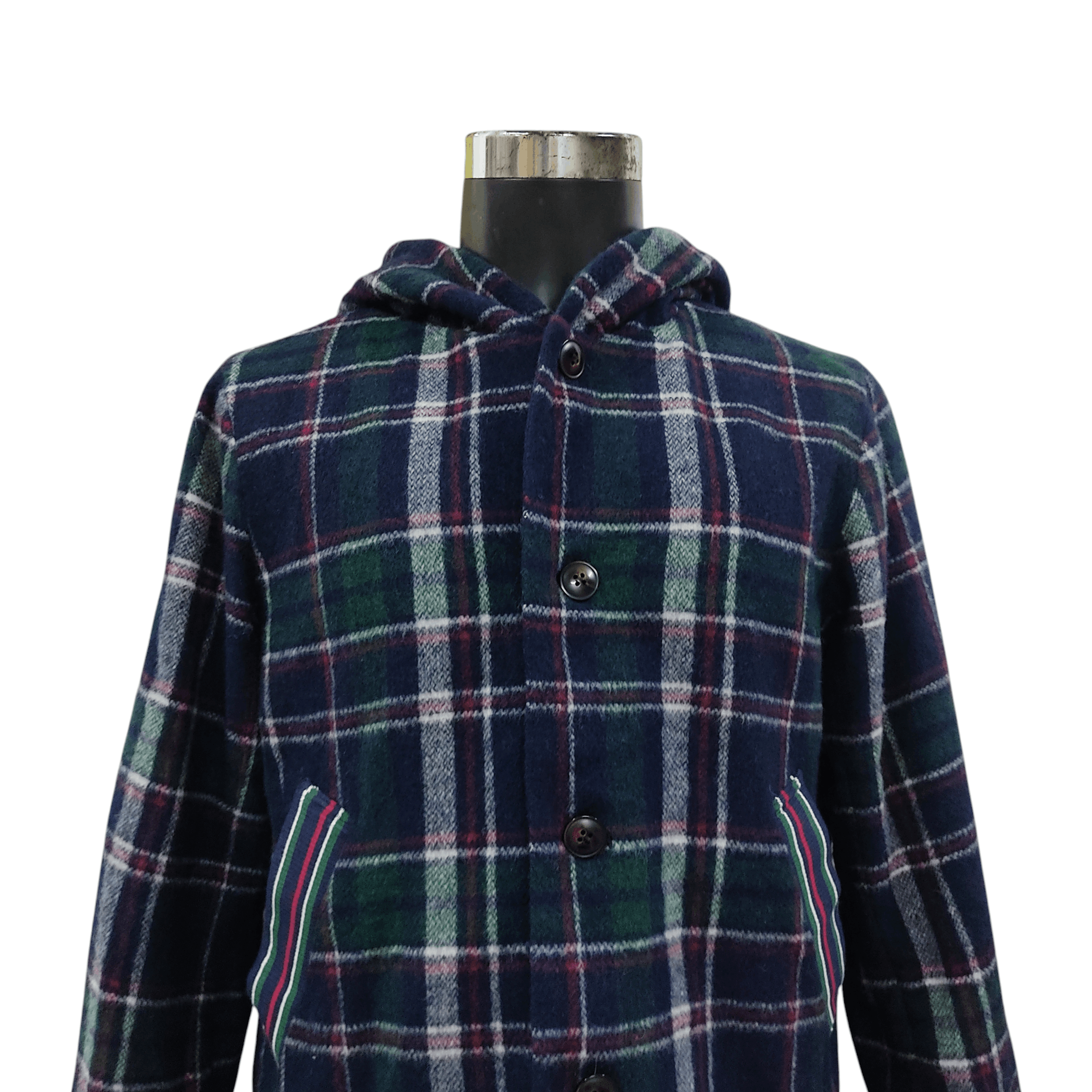 Frapbois Frapbois Plaid Hood Button Up Wool Jacket Size US M / EU 48-50 / 2 - 3 Thumbnail