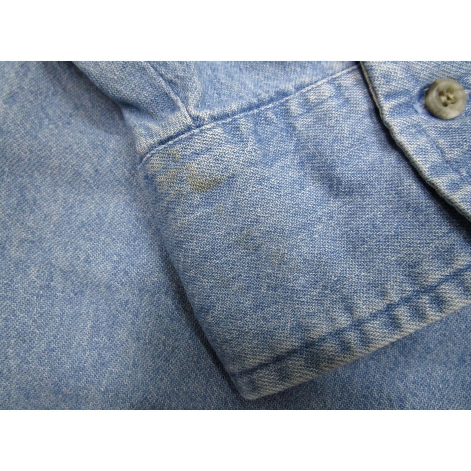 Wrangler VINTAGE Wrangler Shirt Men XL Blue Denim Western Long Sleeve Button-Up Collared Shirt 90s Cowboy Outdoor Size US XL / EU 56 / 4 - 4 Thumbnail