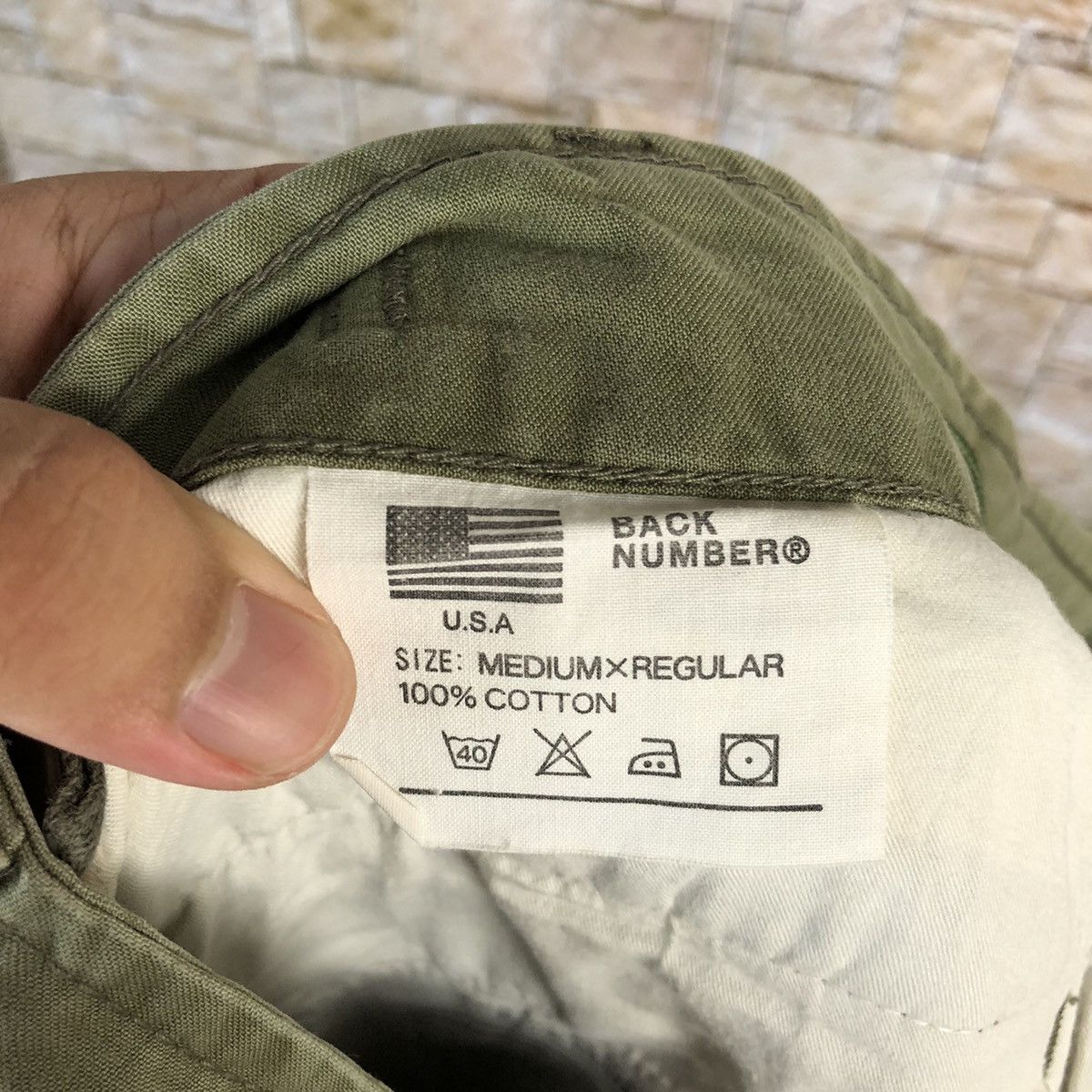 Japanese Brand Back Number Green Cargo Multipocket Pants #A734 Size US 31 - 18 Thumbnail