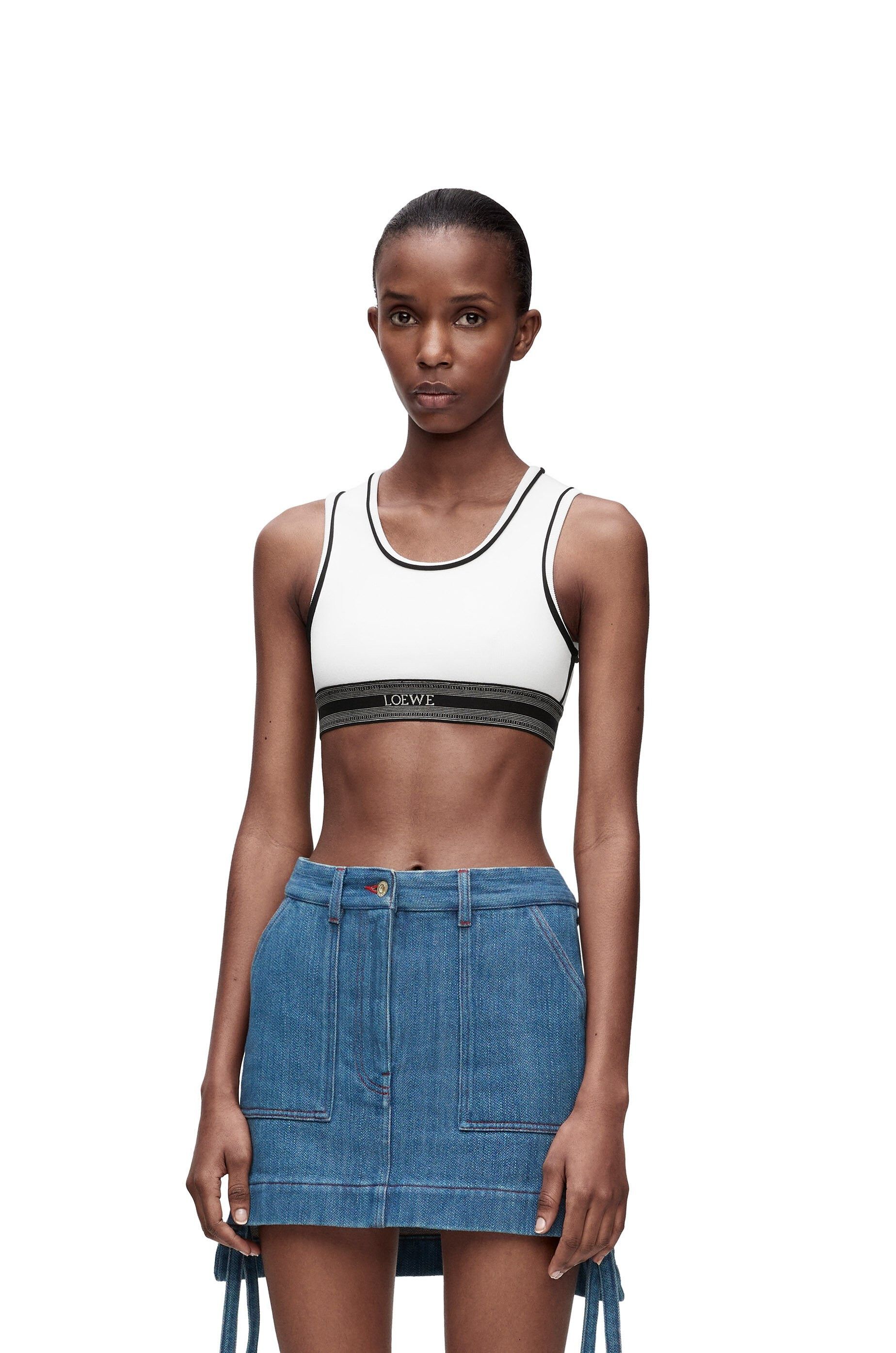 Loewe o1in1g0426 Cropped Tank Top in Viscose in White Size S / US 4 / IT 40 - 3 Thumbnail