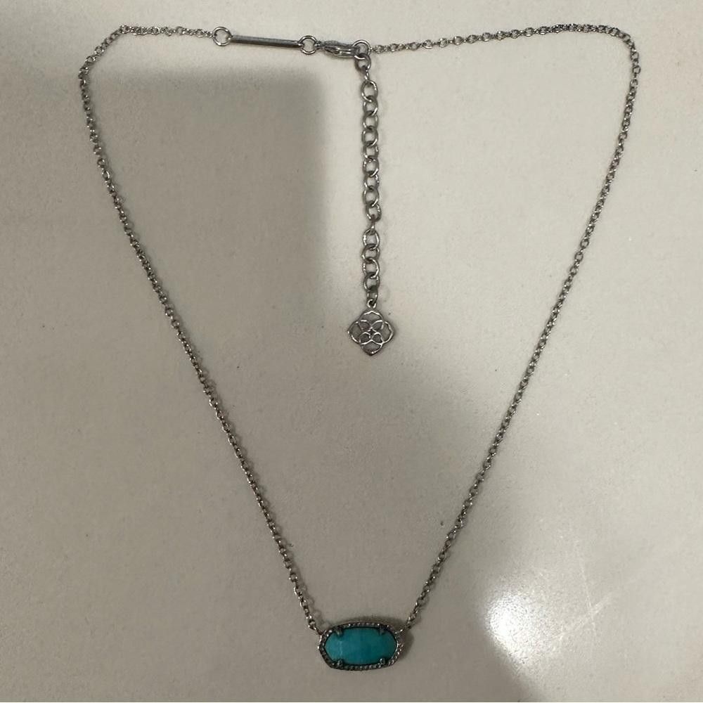 Kendra Scott Kendra Scott Elisa Turquoise Blue Magnesite Silver Necklace Size ONE SIZE - 3 Thumbnail