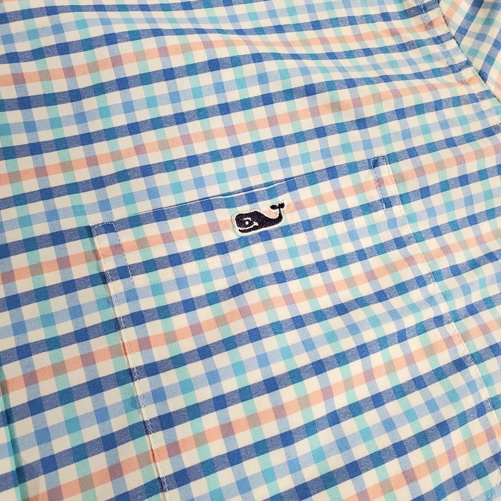 Vineyard Vines Vineyard Vines Button-Up Shirt Mens L White Blue Plaid Check Long Sleeve Collared Classic Fit Size US L / EU 52-54 / 3 - 3 Thumbnail