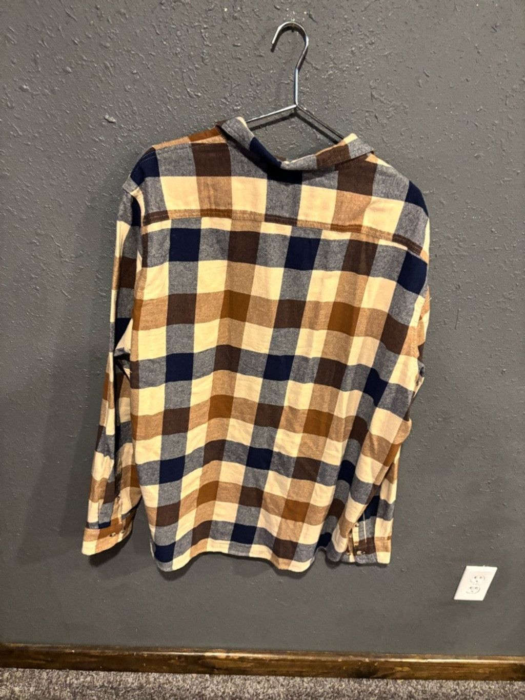 Sonoma Sonoma Brown, Navy & Cream Plaid Button-Down Shirt Size US XXL / EU 58 / 5 - 4 Thumbnail