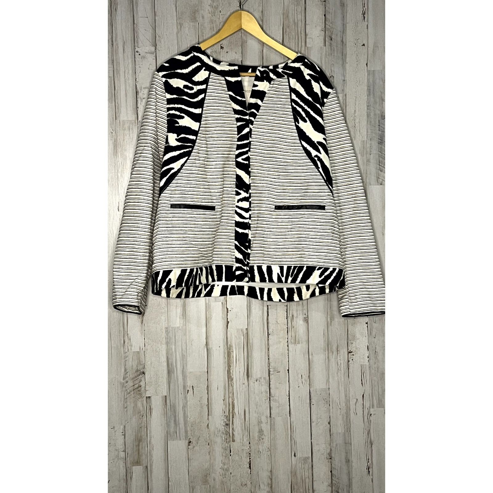 Chicos NWT Chico's Women's Animal Print Jacket Black Size 3 (XL) Size XL / US 12-14 / IT 48-50 - 1 Thumbnail