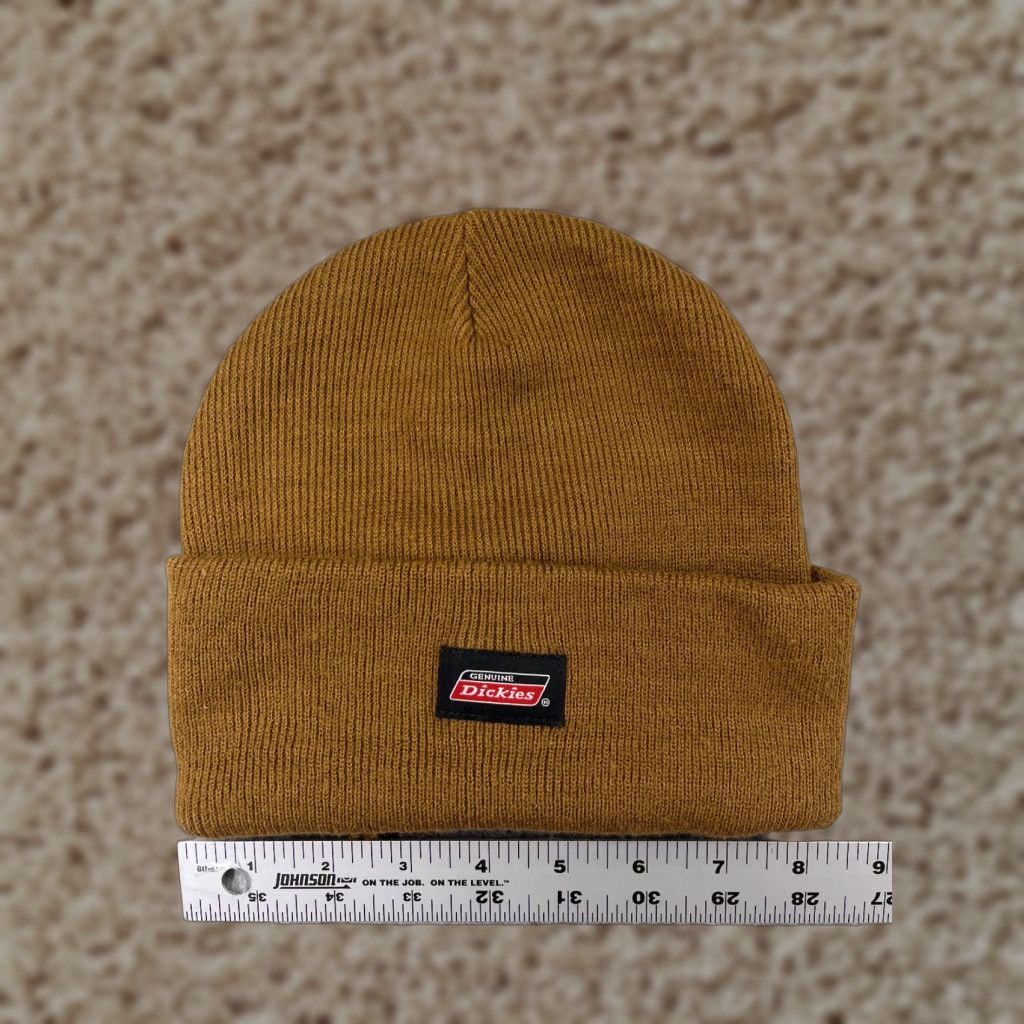 Dickies Dickies Beanie Hat Adult One Size Brown Knit Acrylic Polyester Lined Ski Logo Winter Men Size ONE SIZE - 1 Thumbnail