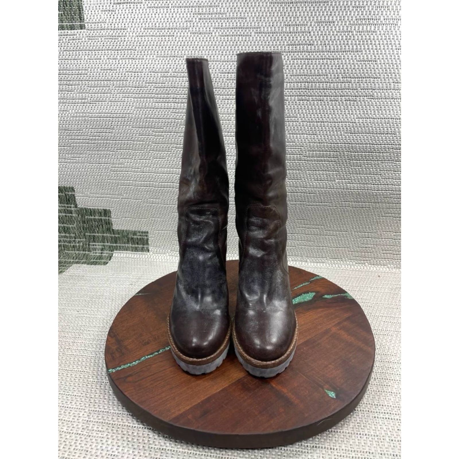Brunello Cucinelli Brunello Cucinelli Boots Women Size 38.5 EU 8 US Brown Leather Block Heel Riding Size US 8 / IT 38 - 4 Thumbnail