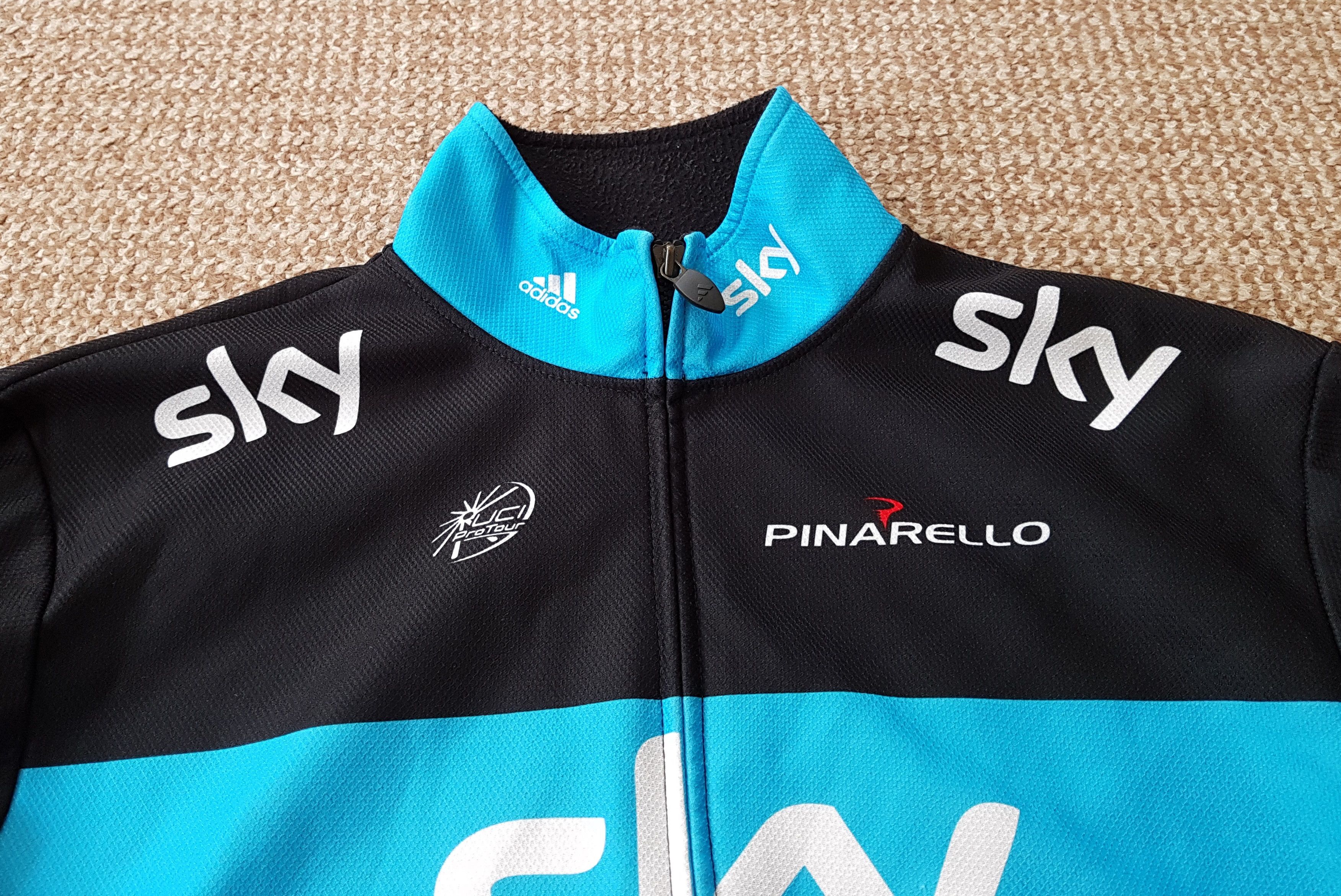 Adidas Adidas Team Sky Pinarello Full-Zip Cycling Jersey Jacket Size US XL / EU 56 / 4 - 7 Thumbnail