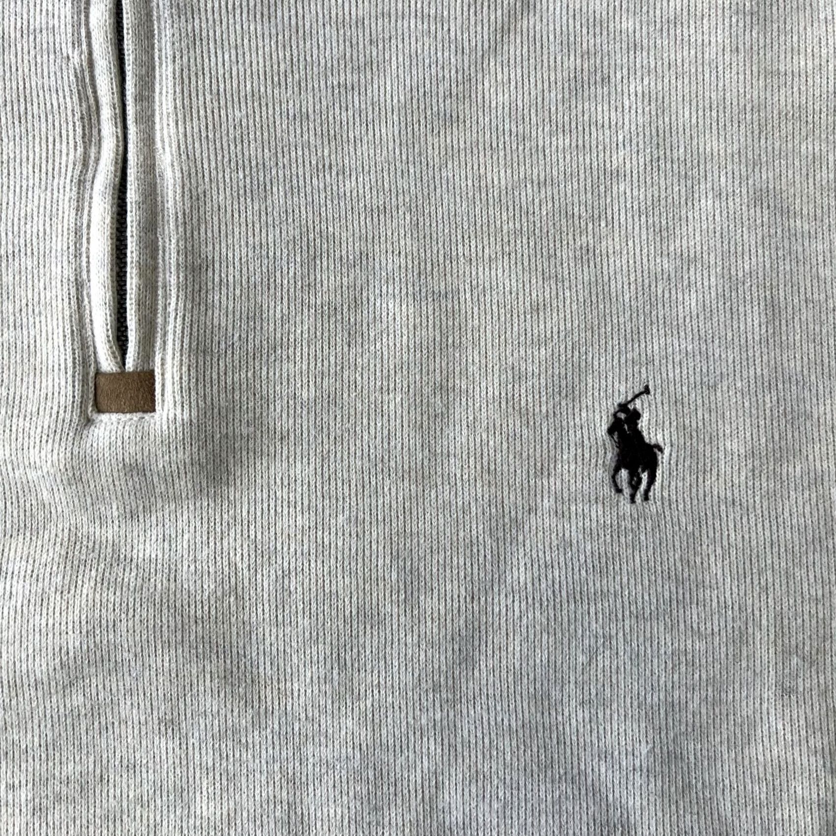 Polo Ralph Lauren Polo Ralph Lauren Pullover Sweater Mens 2XL Beige Quarter Zip Pony Logo Cotton Pullover Knit Mock Neck Size US XXL / EU 58 / 5 - 2 Thumbnail