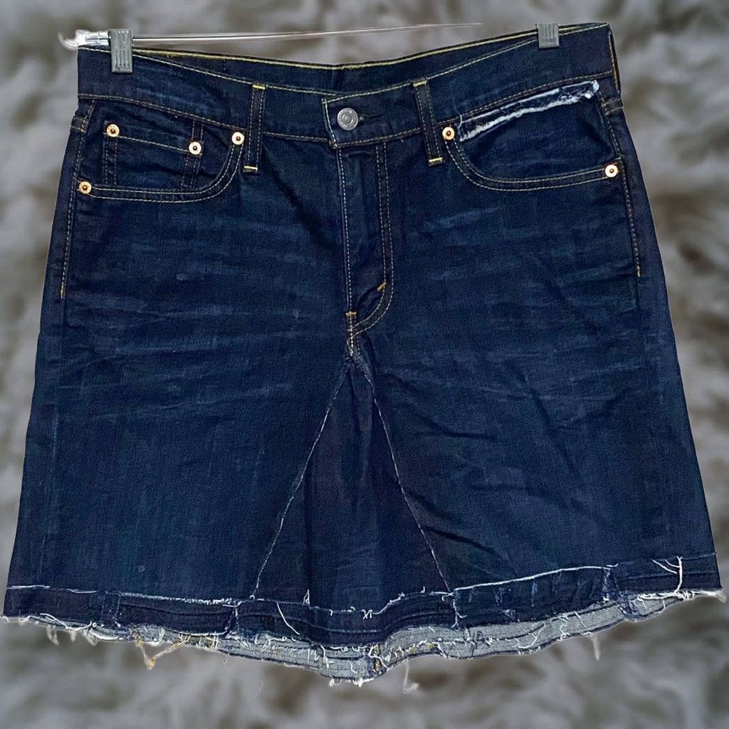 Levi's VINTAGE Levi's 541 Skirt Women 30 Denim Upcycled Raw Hem Boho Indie Y2K Season: Fall Spring Summer Mens Girls Size 30" / US 8 / IT 44 - 1 Thumbnail