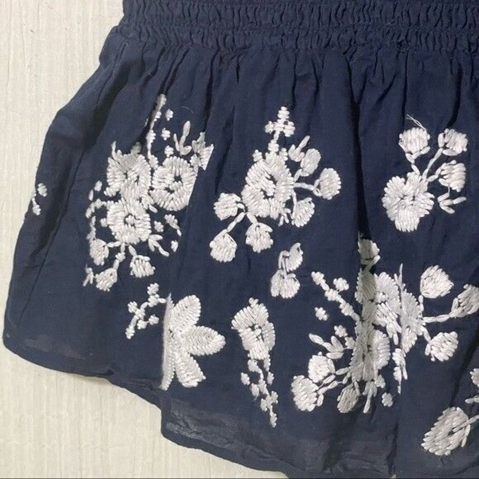 Other Point Sur Skirt Pull-On Stretch Navy & White Floral Small Size 27" / US 4 / IT 40 - 4 Thumbnail