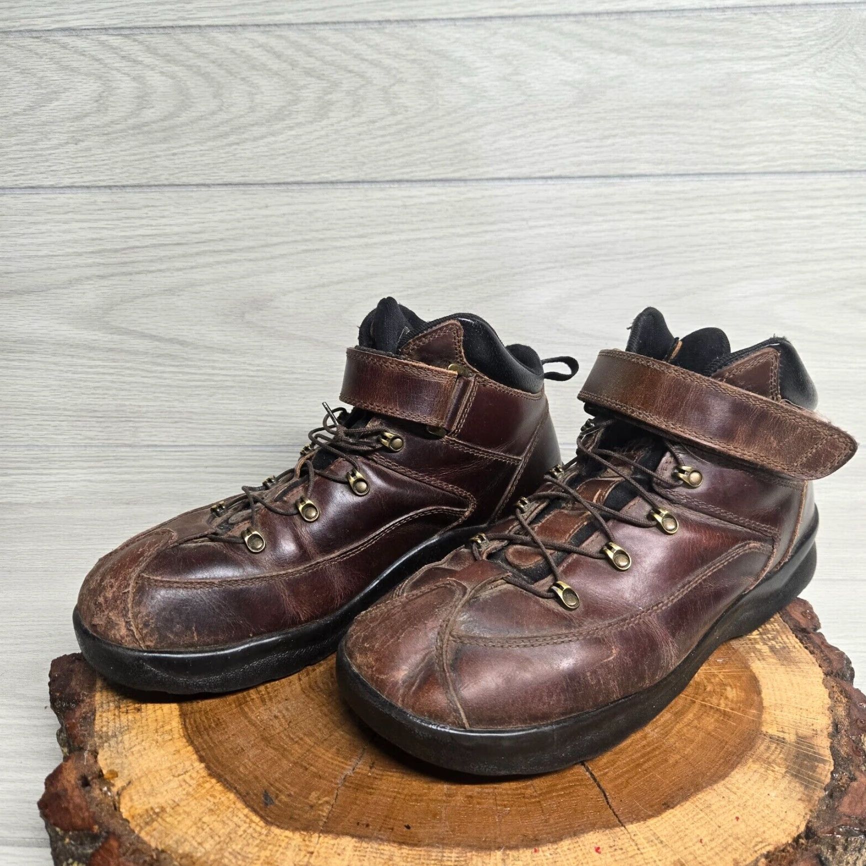 Vintage APEX A4100M Mens Brown Leather Hiking Boot 10.5 X-Wide Size US 11 / EU 44 - 2 Thumbnail