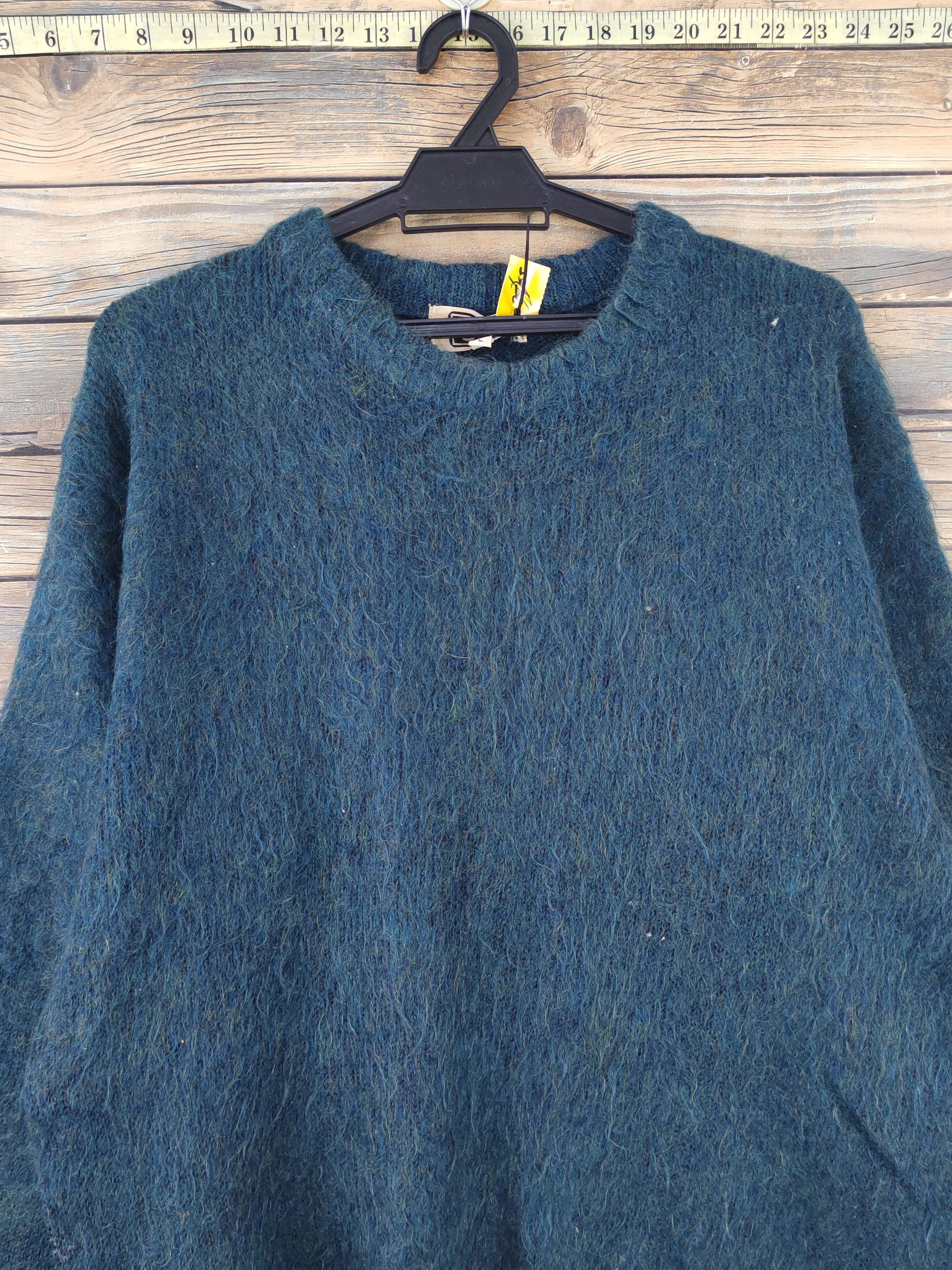 Vintage Gim Green Wool mohair vintage fur Knitwear Sweatshirt #W1828 Size US L / EU 52-54 / 3 - 2 Thumbnail