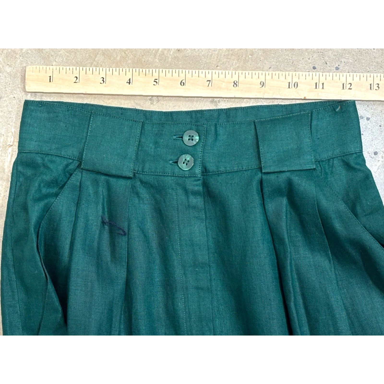 Jones New York VINTAGE Jones New York Linen Midi Skirt 4 Pockets Pencil Career Green Womens Size 4 33.5” Zip Size 27" / US 4 / IT 40 - 6 Thumbnail