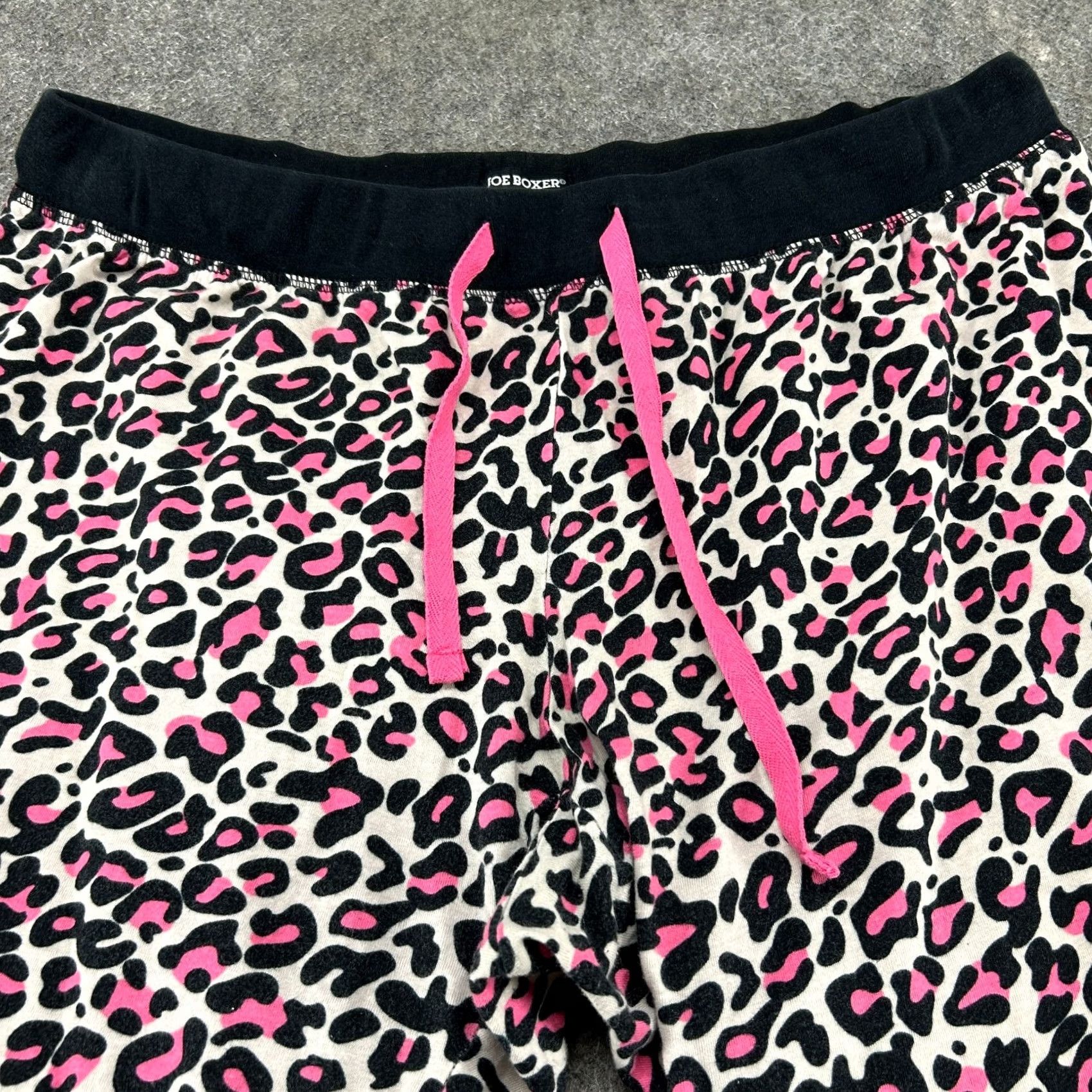 Joe Boxer VINTAGE Joe Boxer Sweatpants Women XL Pink Cream Leopard Animal Print Baggy 90s Cowboys Southwestern USA Stretch Pockets Size 24" / US 00 / IT 34 - 2 Thumbnail