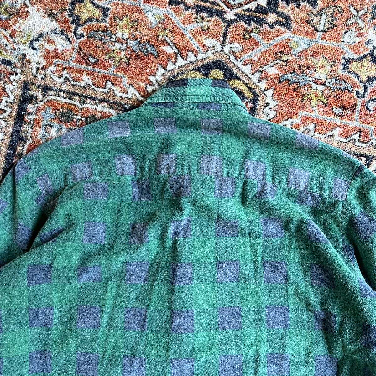 Vintage Thrashed 1980s checkerboard thermal flannel L/XL Size US XL / EU 56 / 4 - 8 Thumbnail