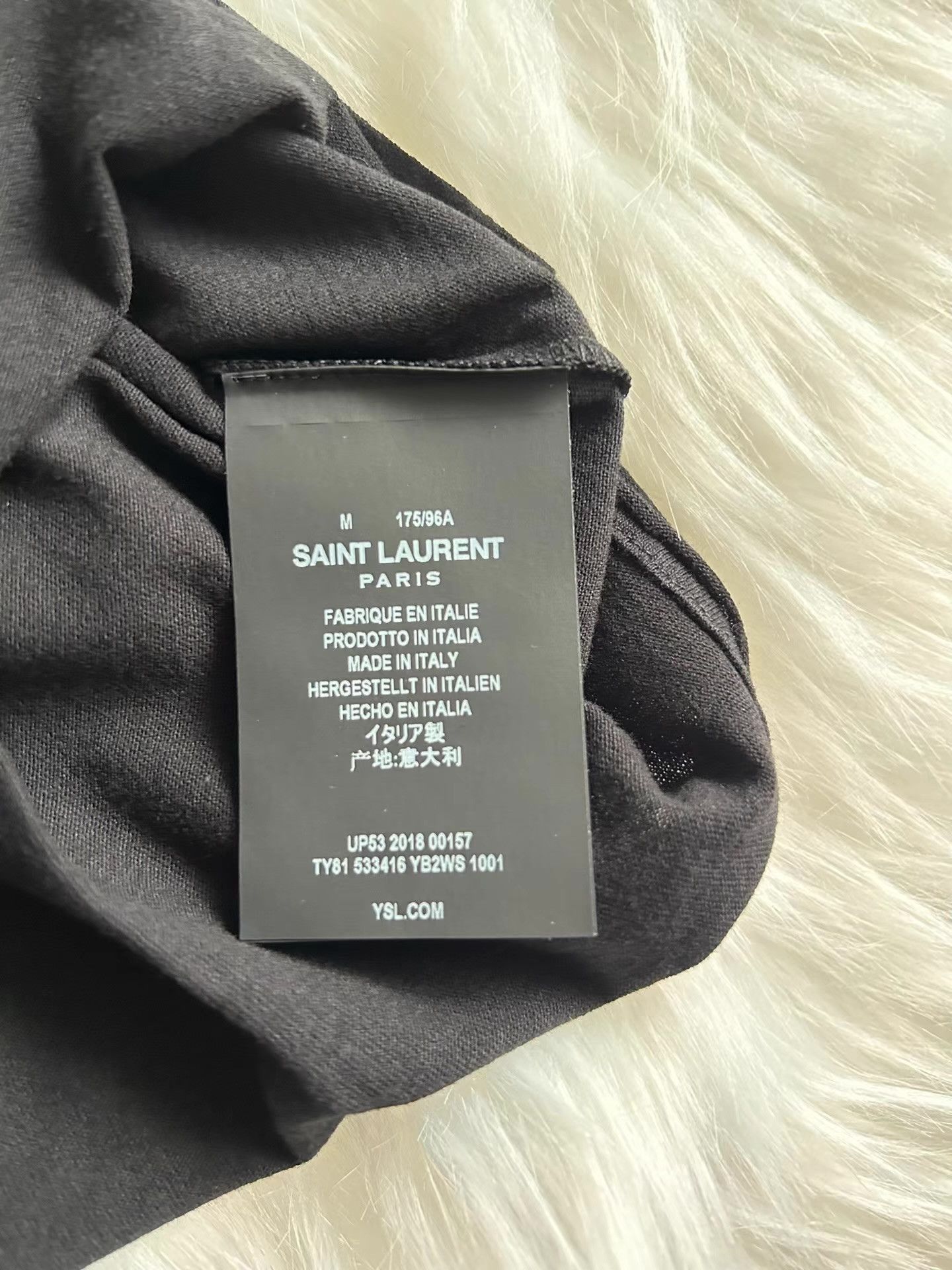 Saint Laurent Paris Saint Laurent Men's Embroidered Logo T-shirt Ｑ23 Size US M / EU 48-50 / 2 - 3 Thumbnail