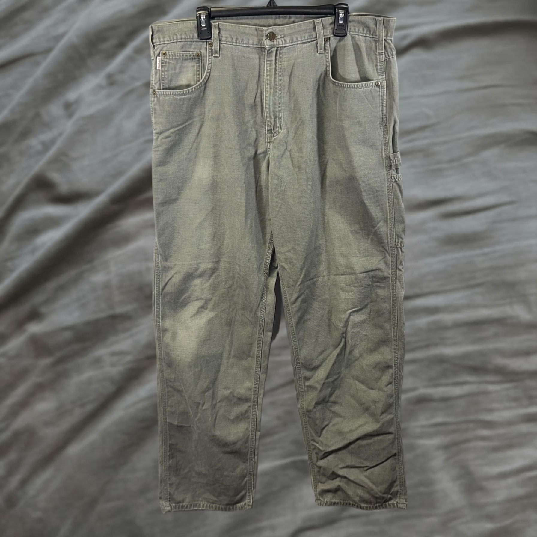 Carhartt VINTAGE Carhartt Pants Mens 38x32 Green Carpenter Workwear Relaxed Fit Utility Canvas Size US 40 / EU 56 - 1 Thumbnail