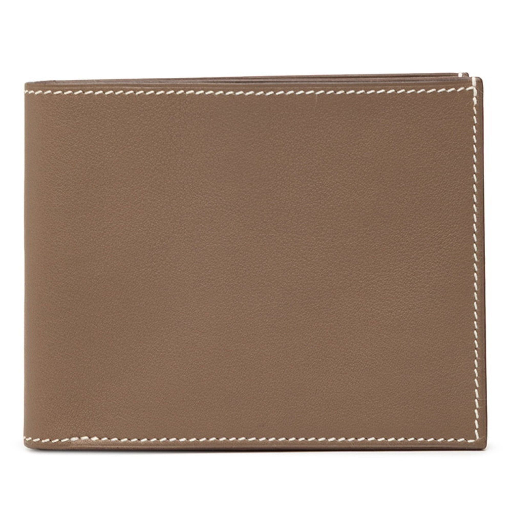 Hermes Hermes Hermès Citizen Twill Bifold Wallet in Etoupe Swift Leather for Women Size ONE SIZE - 1 Thumbnail