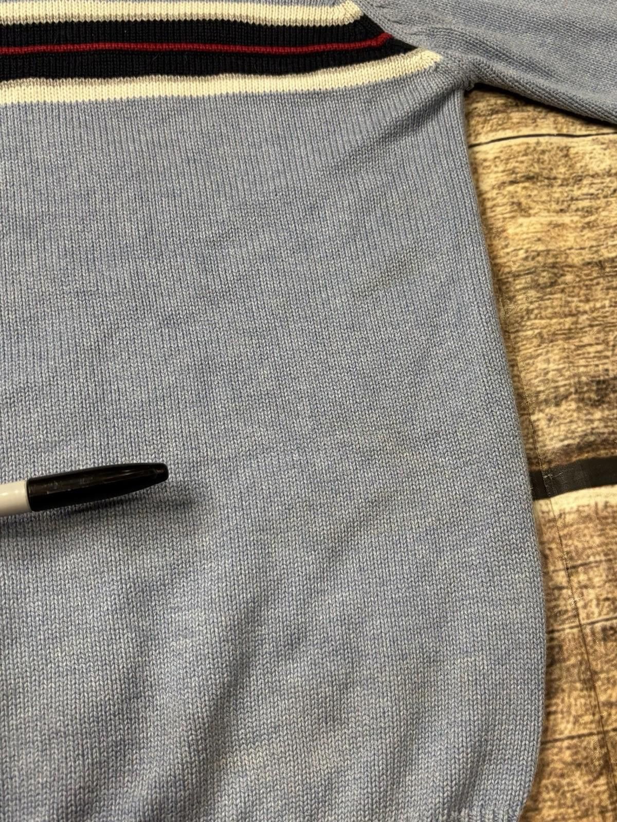 Nautica VTG Nautica Sweater Mens Medium Blue Striped Knit Cotton Y2K Size US M / EU 48-50 / 2 - 7 Thumbnail