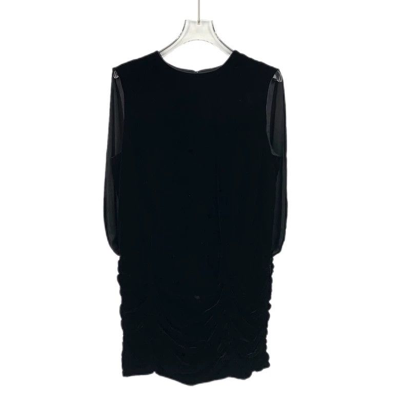 Saint Laurent Paris Saint Laurent Black Velvet Sleeveless Dress 2504-Nextarrow Size S / US 4 / IT 40 - 1 Thumbnail