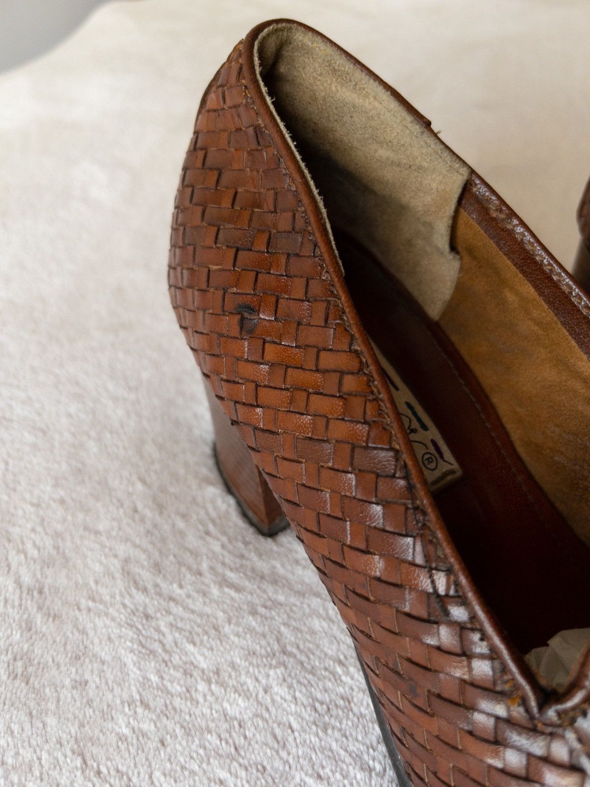 Vintage Vintage loafers Bottega style brown woven leather shoes Size US 9 / IT 39 - 5 Thumbnail
