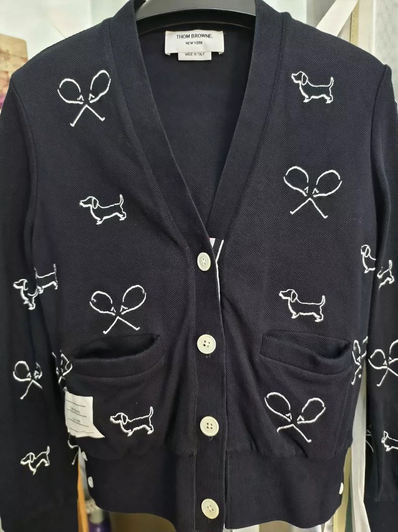 Thom Browne THOM BROWNE38Exploding Zoo Cardigan in Classic Black 2502-N Size US M / EU 48-50 / 2 - 1 Thumbnail