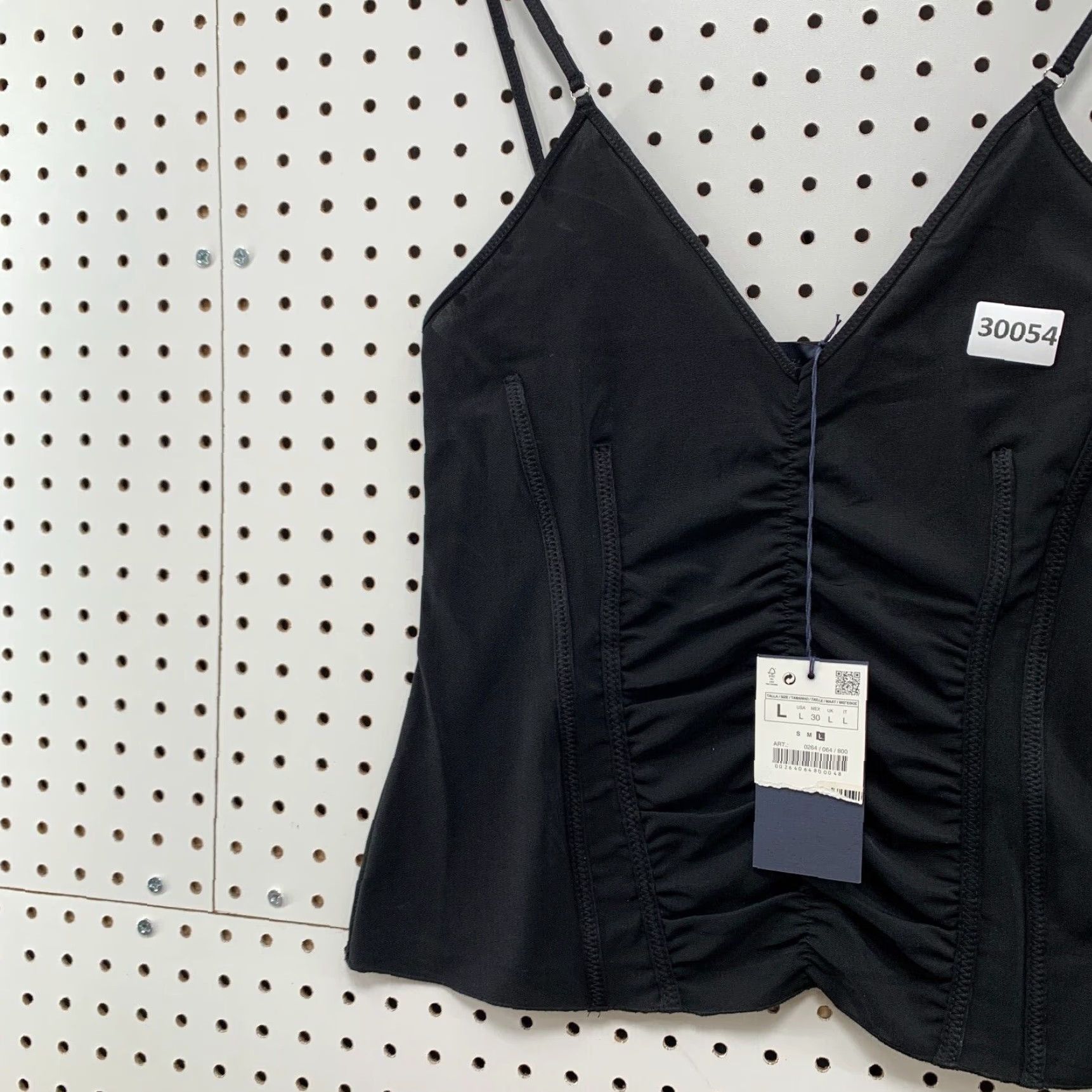 Zara NEW Zara Satin Camisole Tank Top Black Womens Large Strappy Sleeveless V-Neck Size L / US 10 / IT 46 - 3 Thumbnail