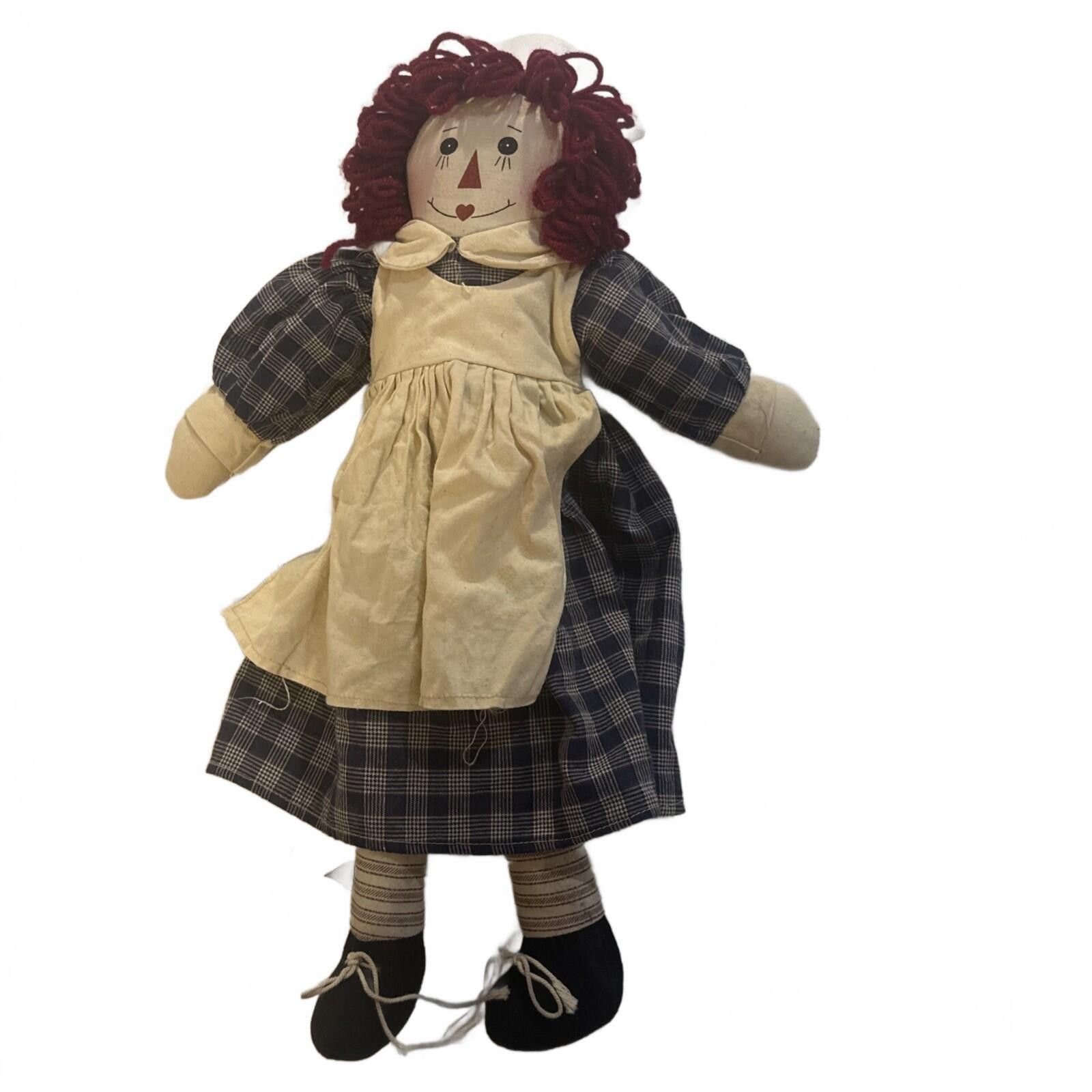 Other Handmade Raggedy Ann Vintage 19” Doll Yarn Hair & Tied Shoes Size ONE SIZE - 8 Thumbnail