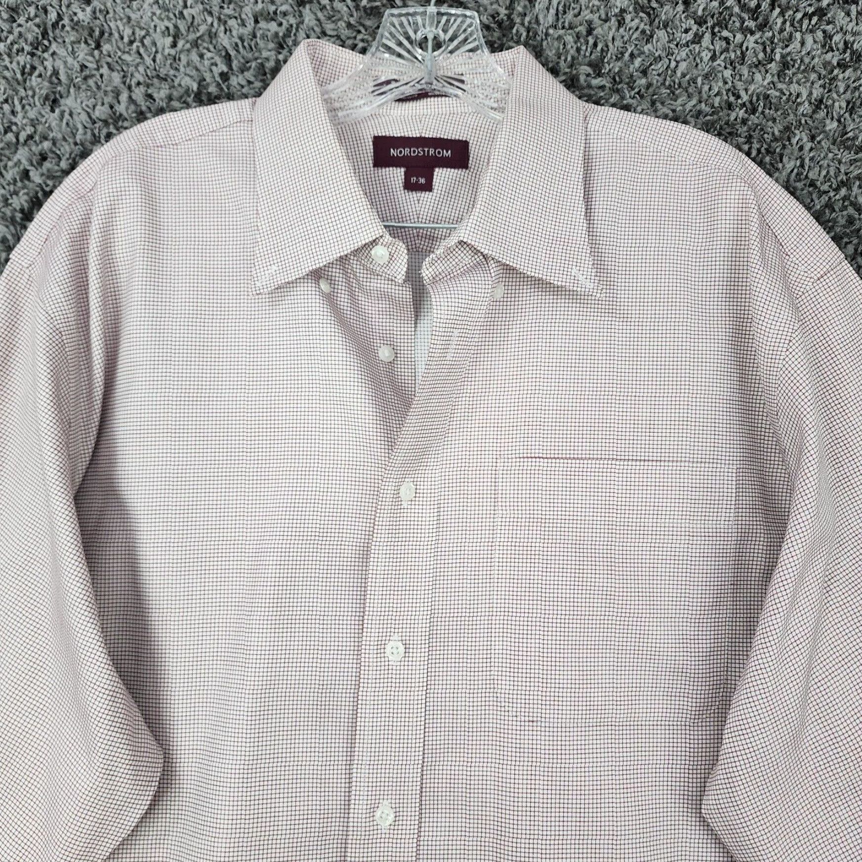 Nordstrom Nordstrom Mens White Red Patterned Long Sleeve Button Down Dress Shirt Size 17 Size US XL / EU 56 / 4 - 3 Thumbnail