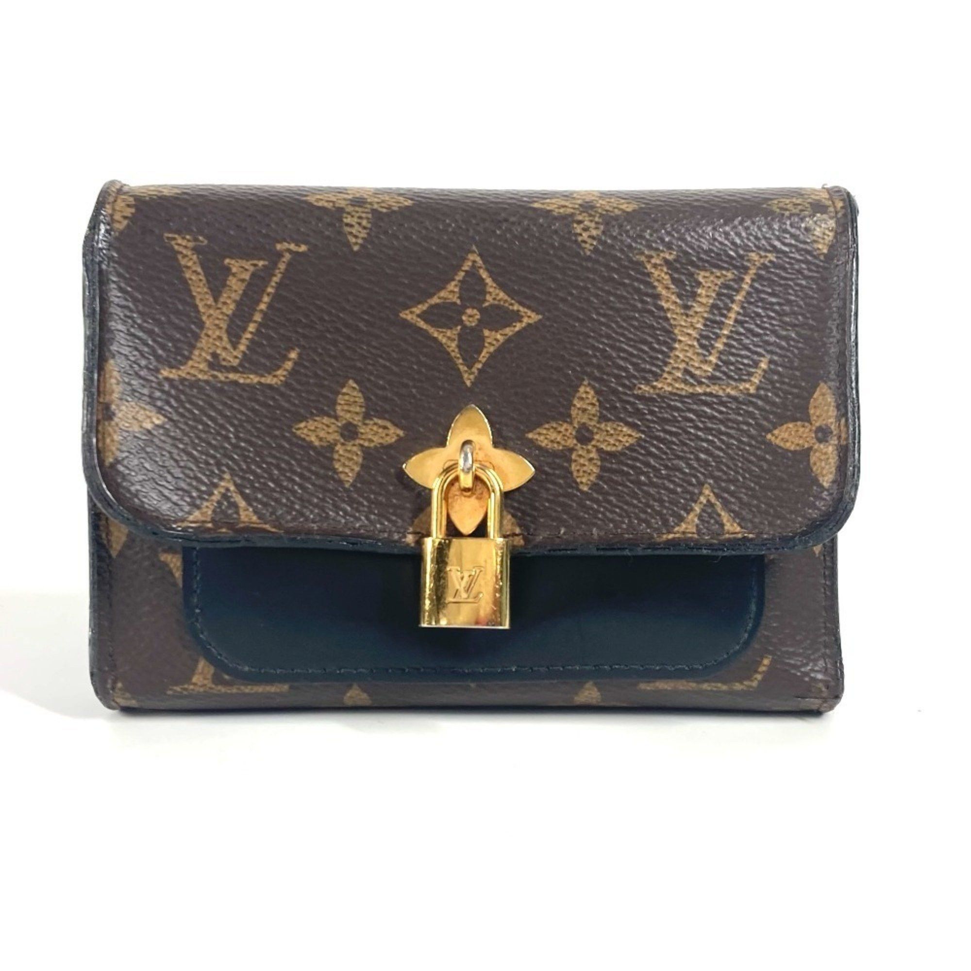Louis Vuitton LOUIS VUITTON M62578 Monogram Portefeuille Flower Compact Wallet Tri-fold Canvas Women's Brown Size ONE SIZE - 1 Thumbnail