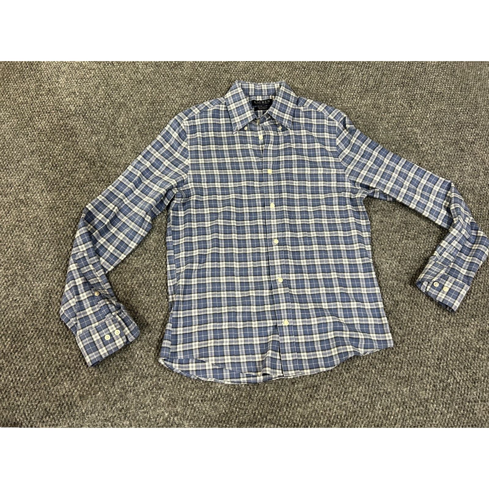 Ralph Lauren Lauren Ralph Lauren Button-Up Shirt Mens Small Blue White Plaid Long Sleeve Button-Down Collar Classic Cotton Size US S / EU 44-46 / 1 - 2 Thumbnail