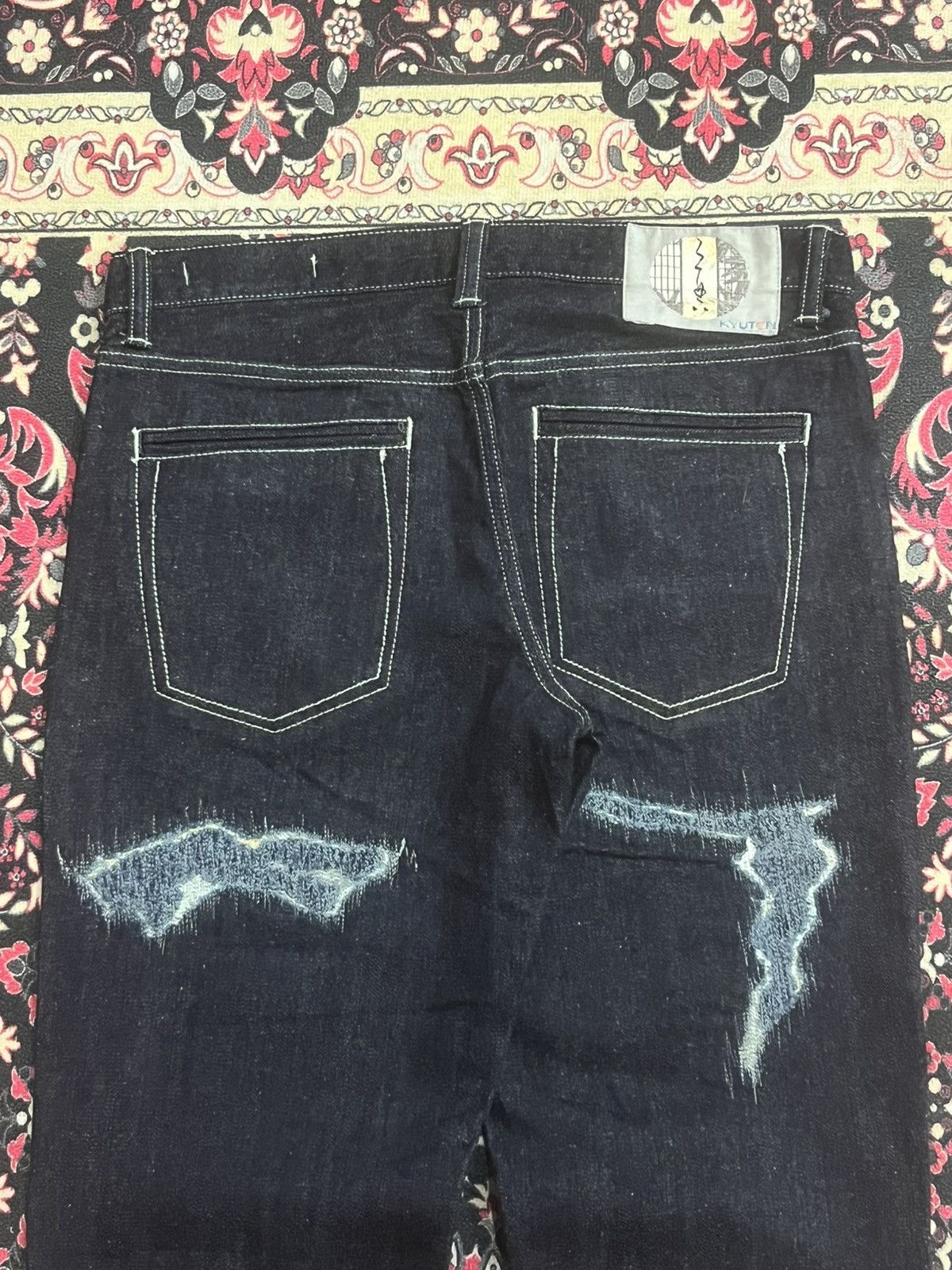 Kapital Vintage Japan Kyuten Okayama Dark Washed Sashiko Stitch Jean Size US 32 / EU 48 - 9 Thumbnail