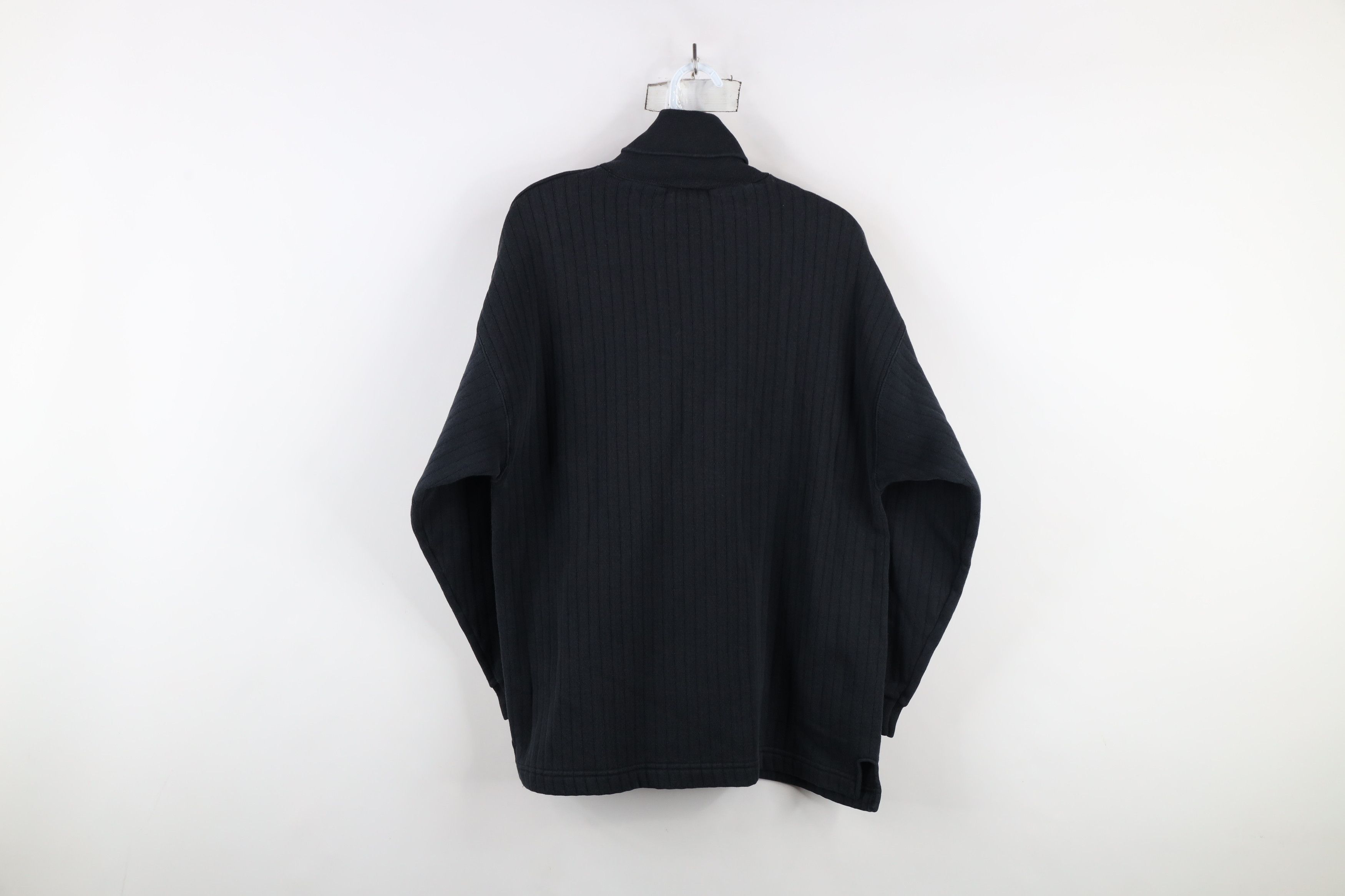 Vintage Vintage 90s Streetwear Ribbed Turtleneck Sweatshirt Black Size XL / US 12-14 / IT 48-50 - 6 Thumbnail