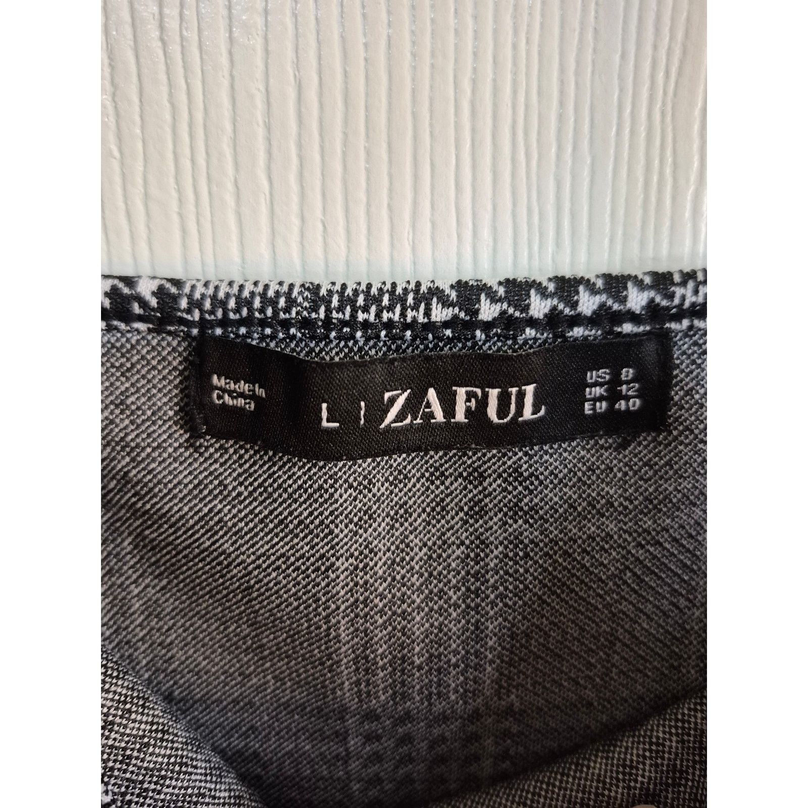 ZAFUL ​Zaful Black & White Plaid Bodycon Mini Dress - Size L (8) Size L / US 10 / IT 46 - 3 Thumbnail
