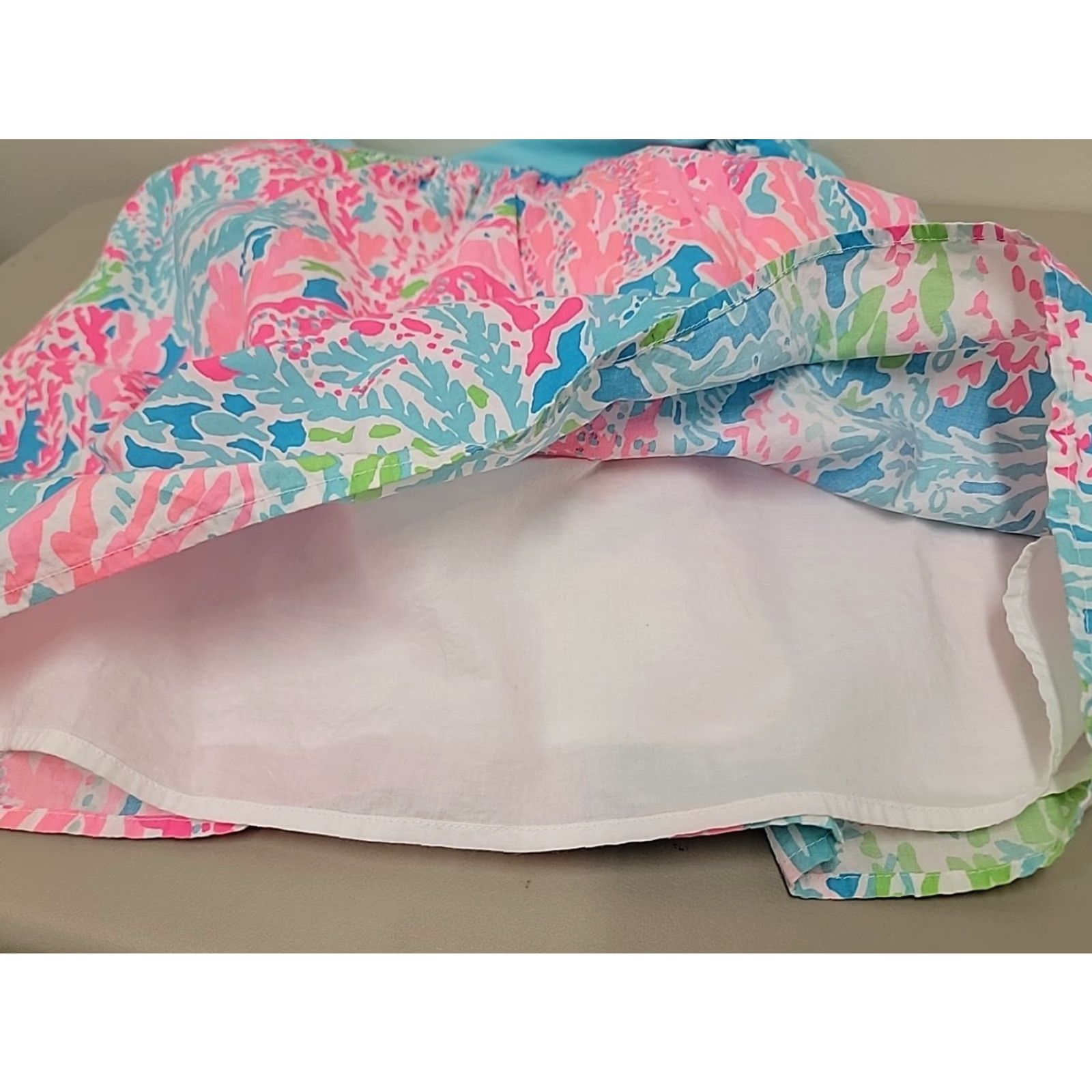 Lilly Pulitzer Lilly Pulitzer Lets Cha Cha Danita Dress Womens M Multicolor Ruffle Fit & Flare Short 34 Chest 15 Length Womens Size M / US 6-8 / IT 42-44 - 5 Thumbnail