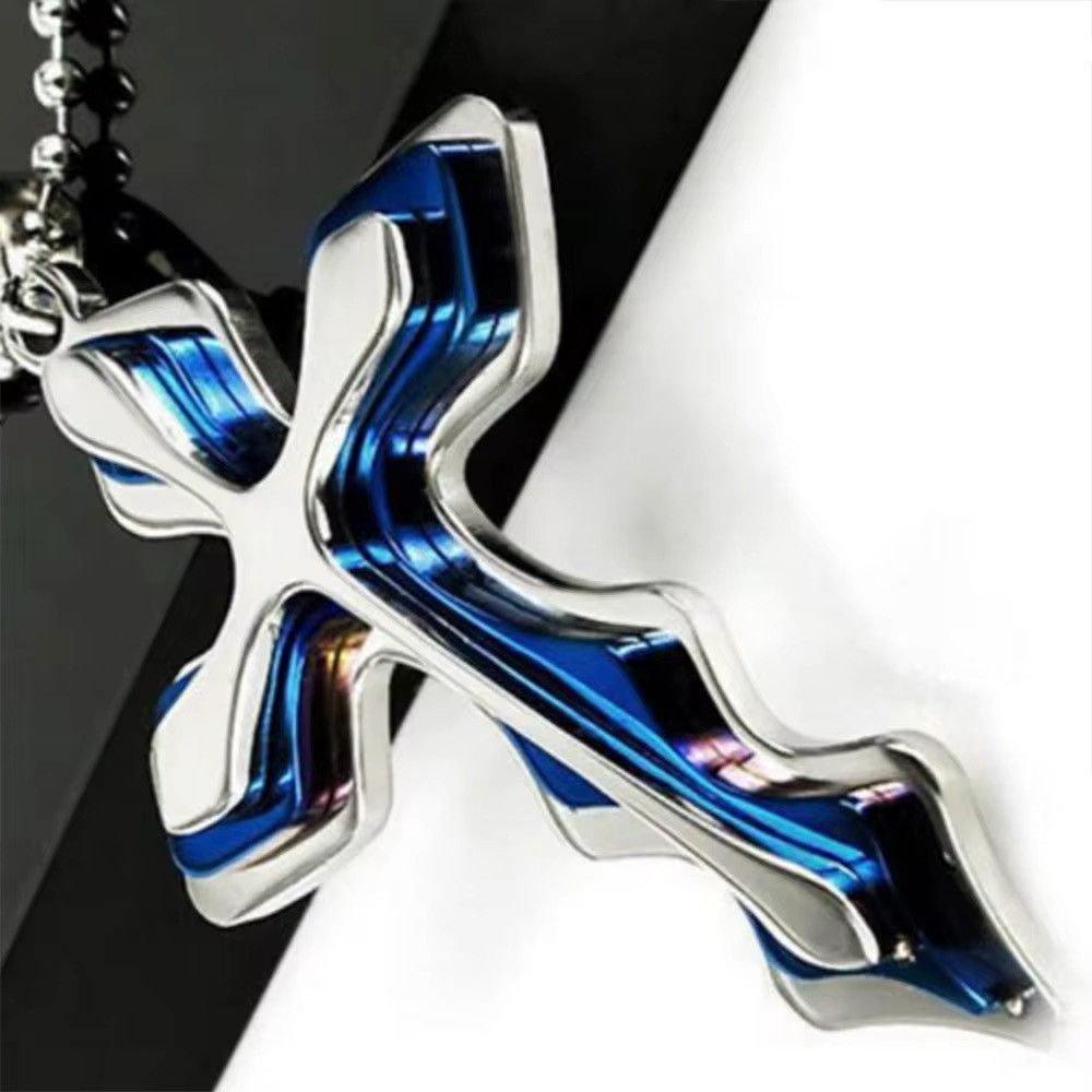 Jewelry Multi-layered Cross Blue Necklace Size ONE SIZE - 2 Thumbnail