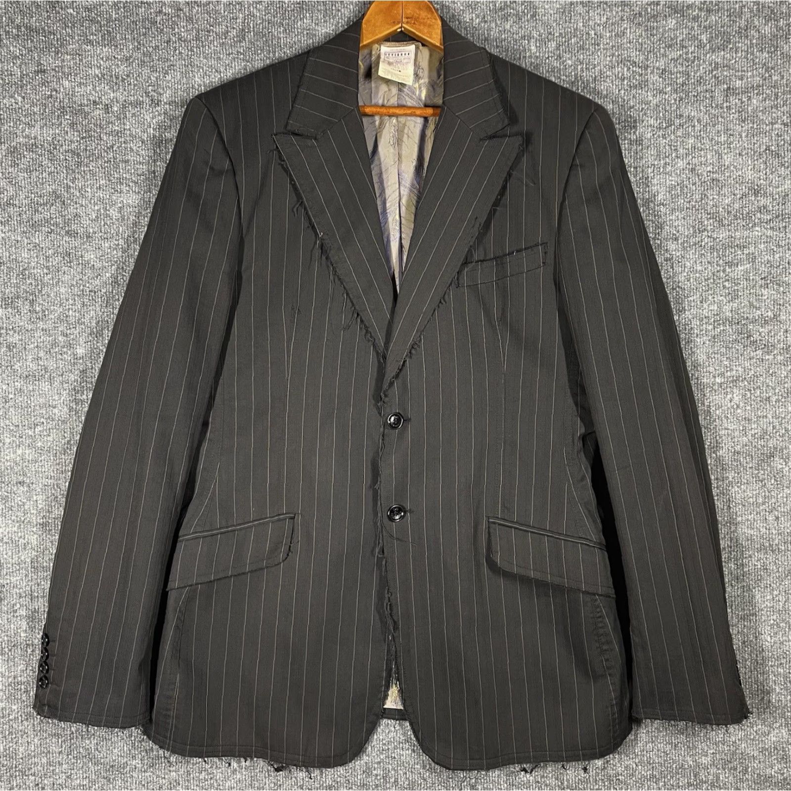 Dolce & Gabbana Dolce&Gabbana Blazer Jacket Mens Size 40 Striped Black Two-Button Single-Breasted 2 Piece Classic Designer Special Occasion Mantel Jacket Mens Size 40R - 2 Thumbnail