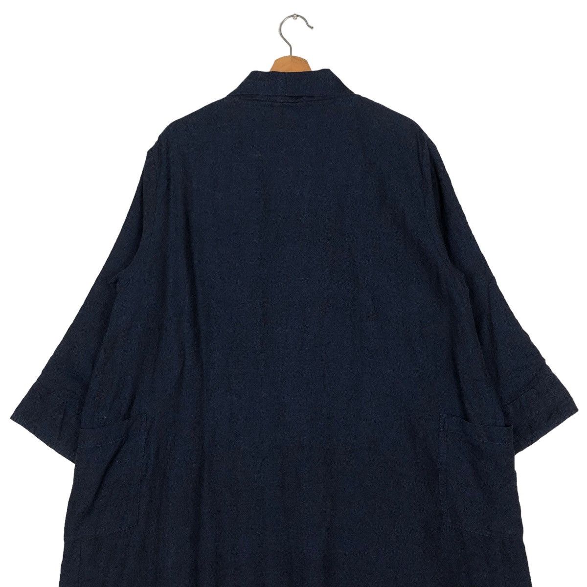 Issey Miyake 🔥Rich Black Long Jacket Double Breast Inspire Issey Miyake Size US M / EU 48-50 / 2 - 9 Thumbnail