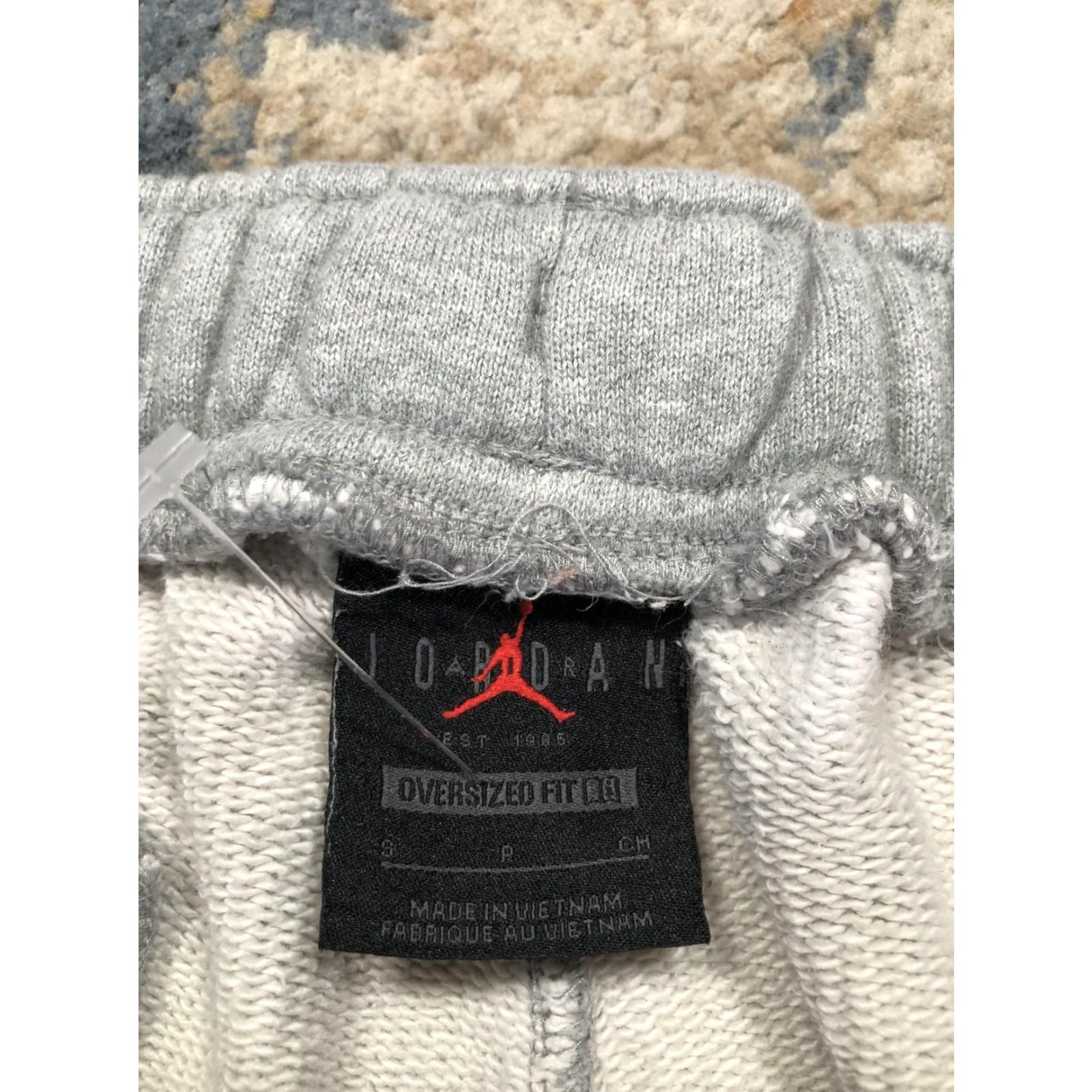 Jordan Brand Jordan Jogger Pants Mens S Gray French Terry Sweatpants Cuffed Zip Pocket Pockets Jumpman Logo Size US 29 - 5 Thumbnail