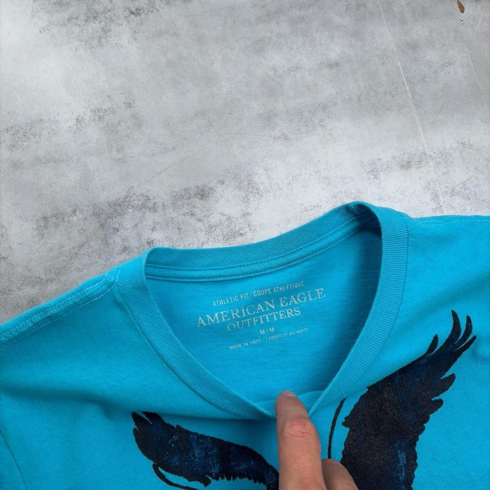American Eagle Outfitters Y2K Teal American Eagle Grunge Gothic Skater T-Shirt Size US M / EU 48-50 / 2 - 6 Thumbnail